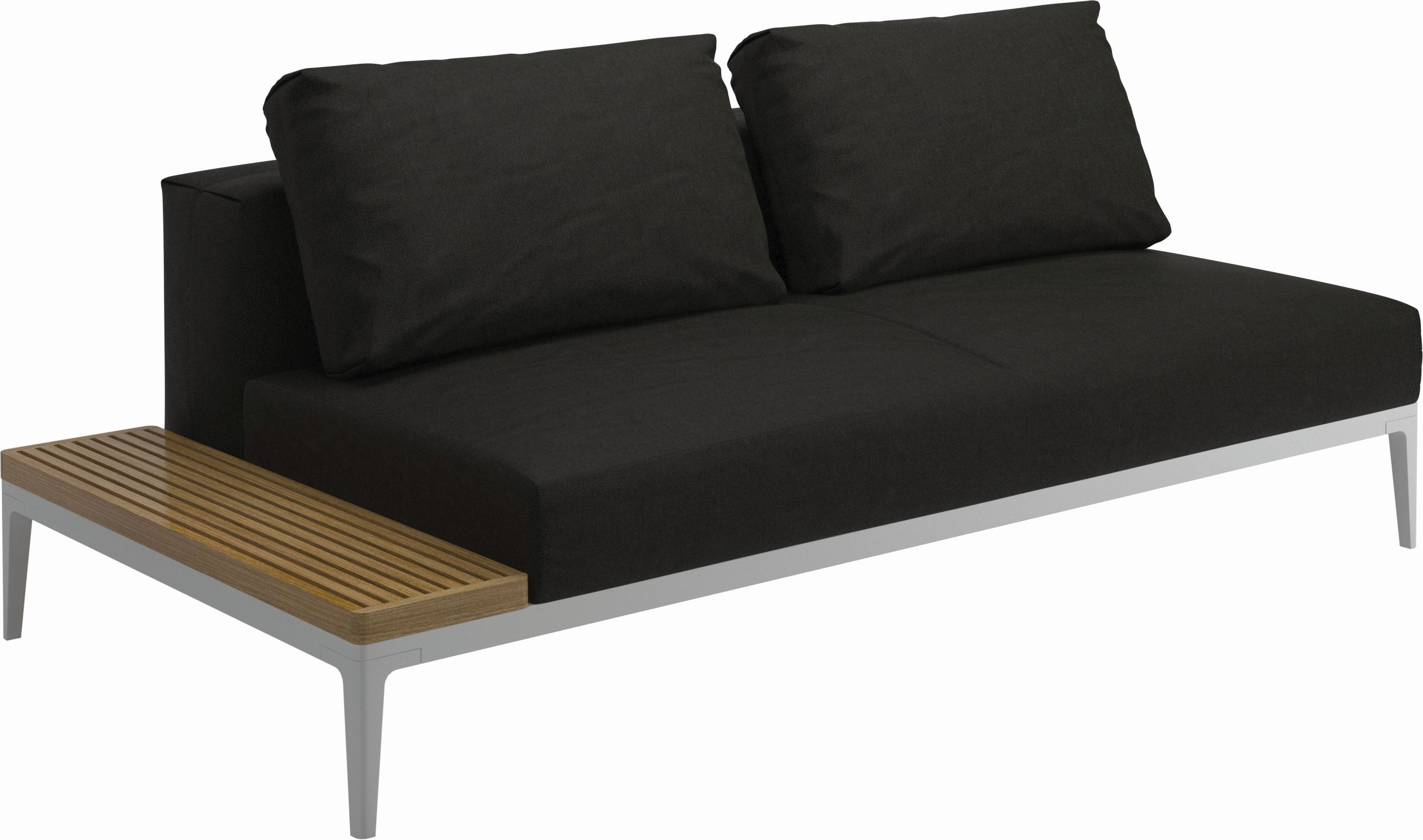 Canapé et table  Tissus noir 206x85x103 cm