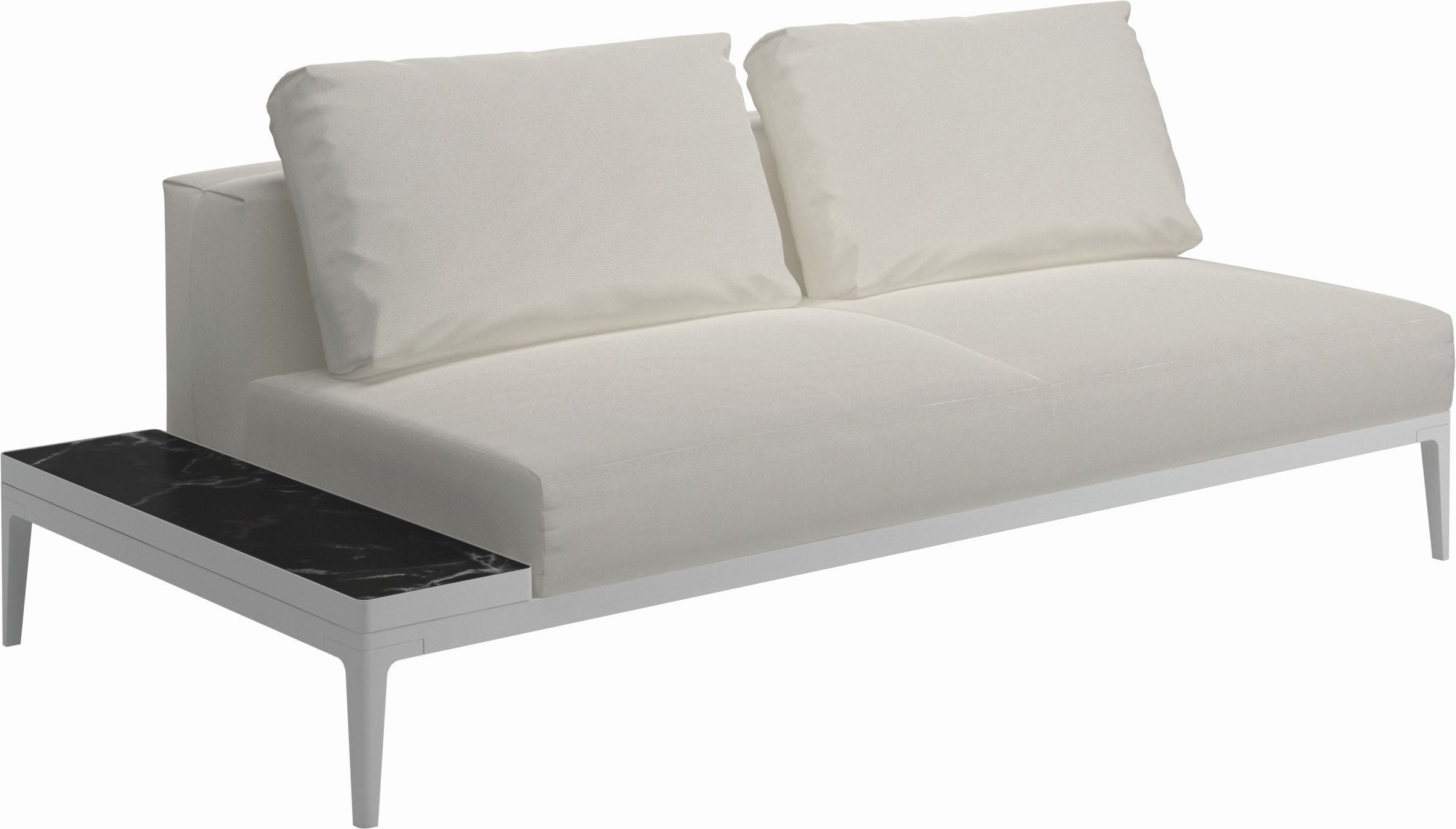Canapé et table  Tissus blanc 206x85x103 cm