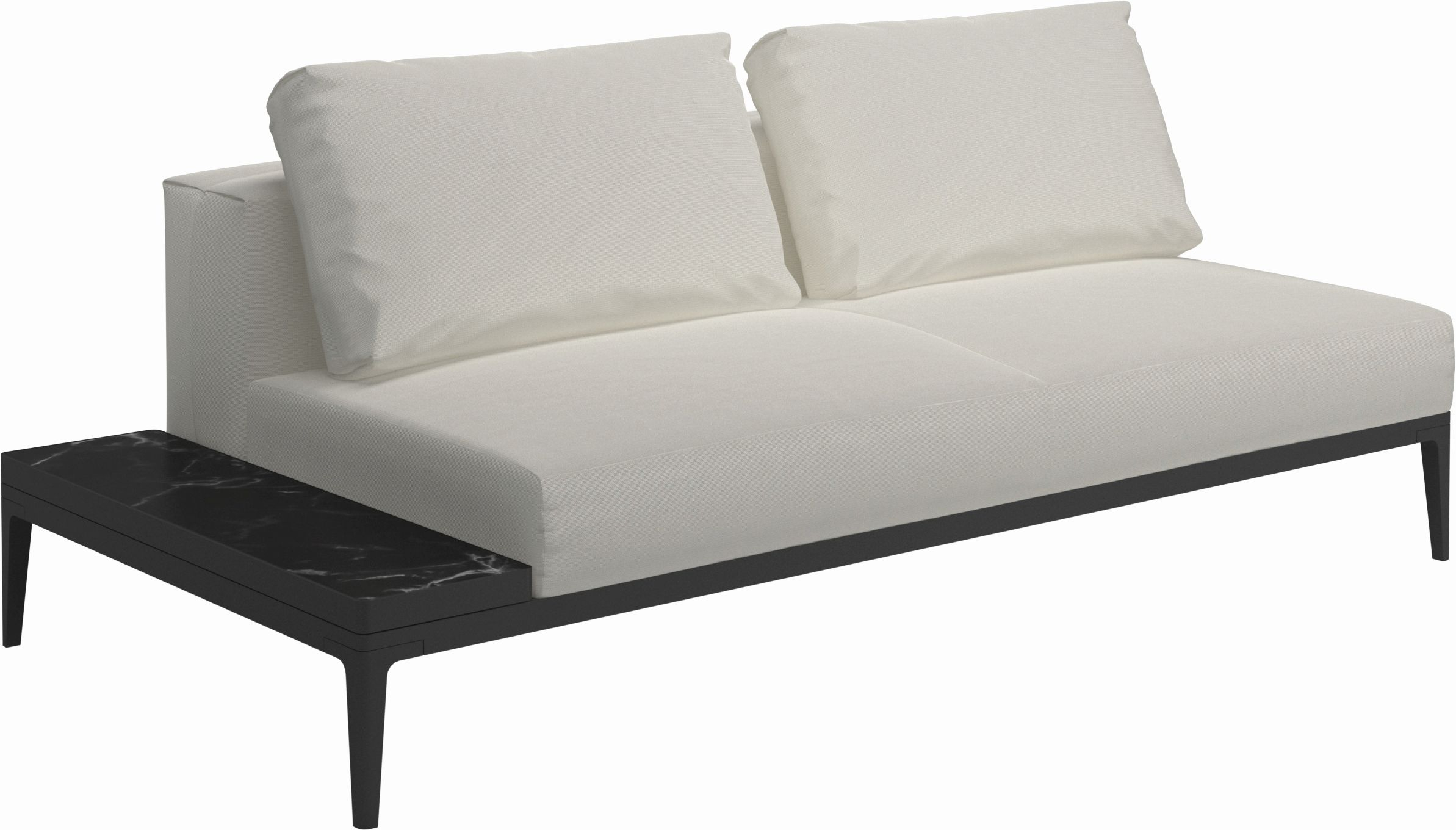 Canapé et table Tissus blanc 206x85x103 cm Canapé et table Tissus blanc 206x85x103 cm
