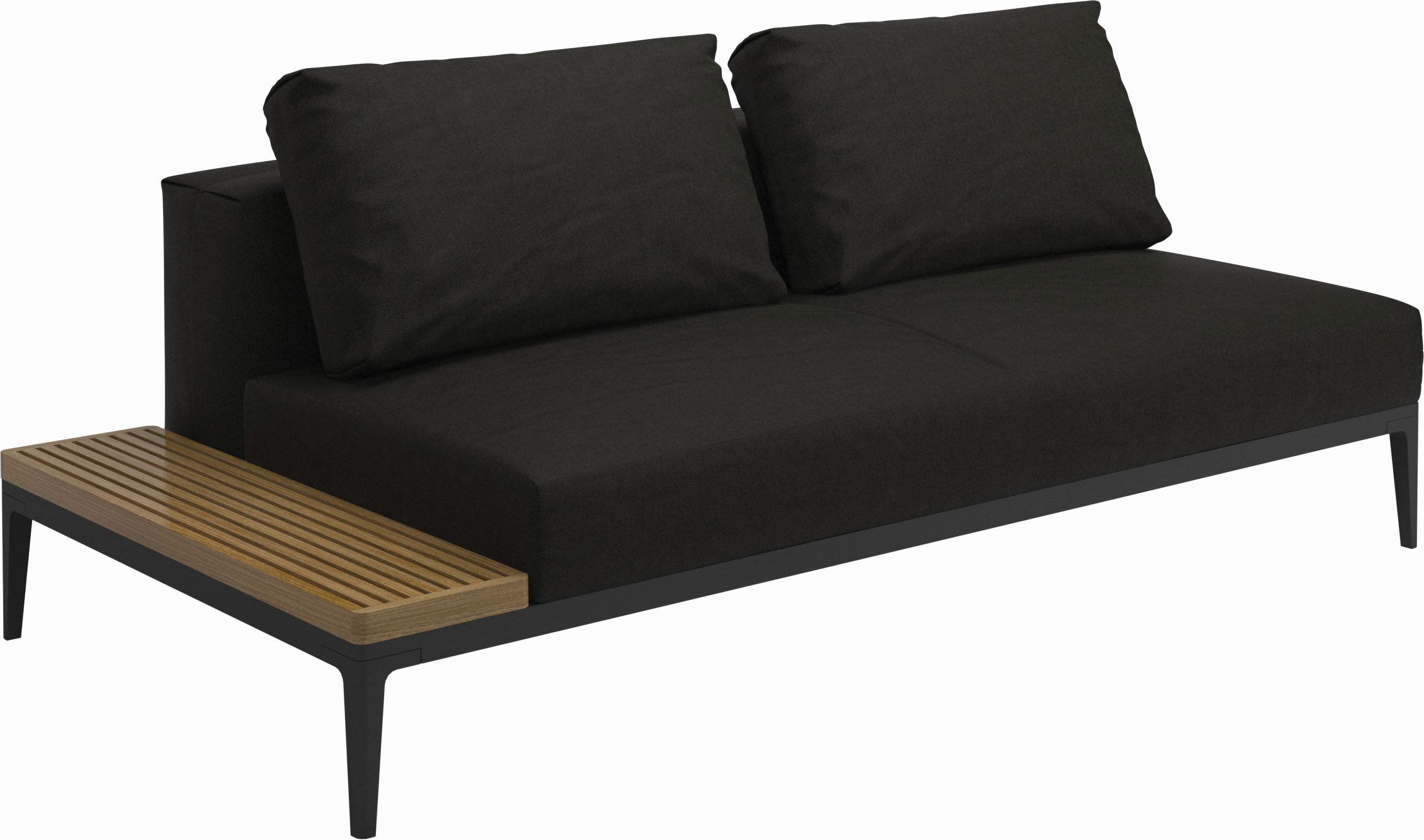 Canapé et table  Tissus noir 206x85x103 cm