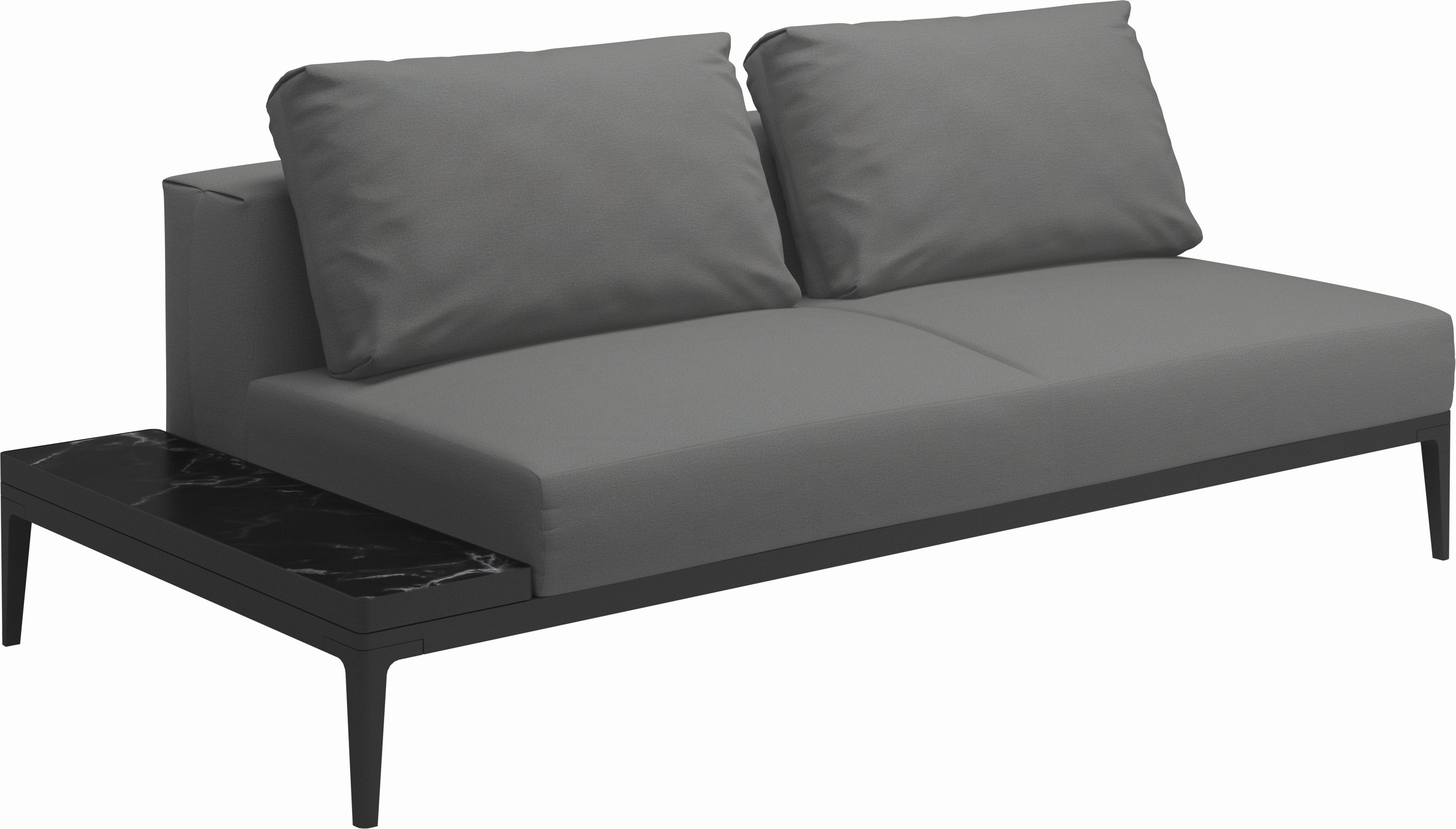 Canapé et table Tissus gris 206x85x103 cm Canapé et table Tissus gris 206x85x103 cm