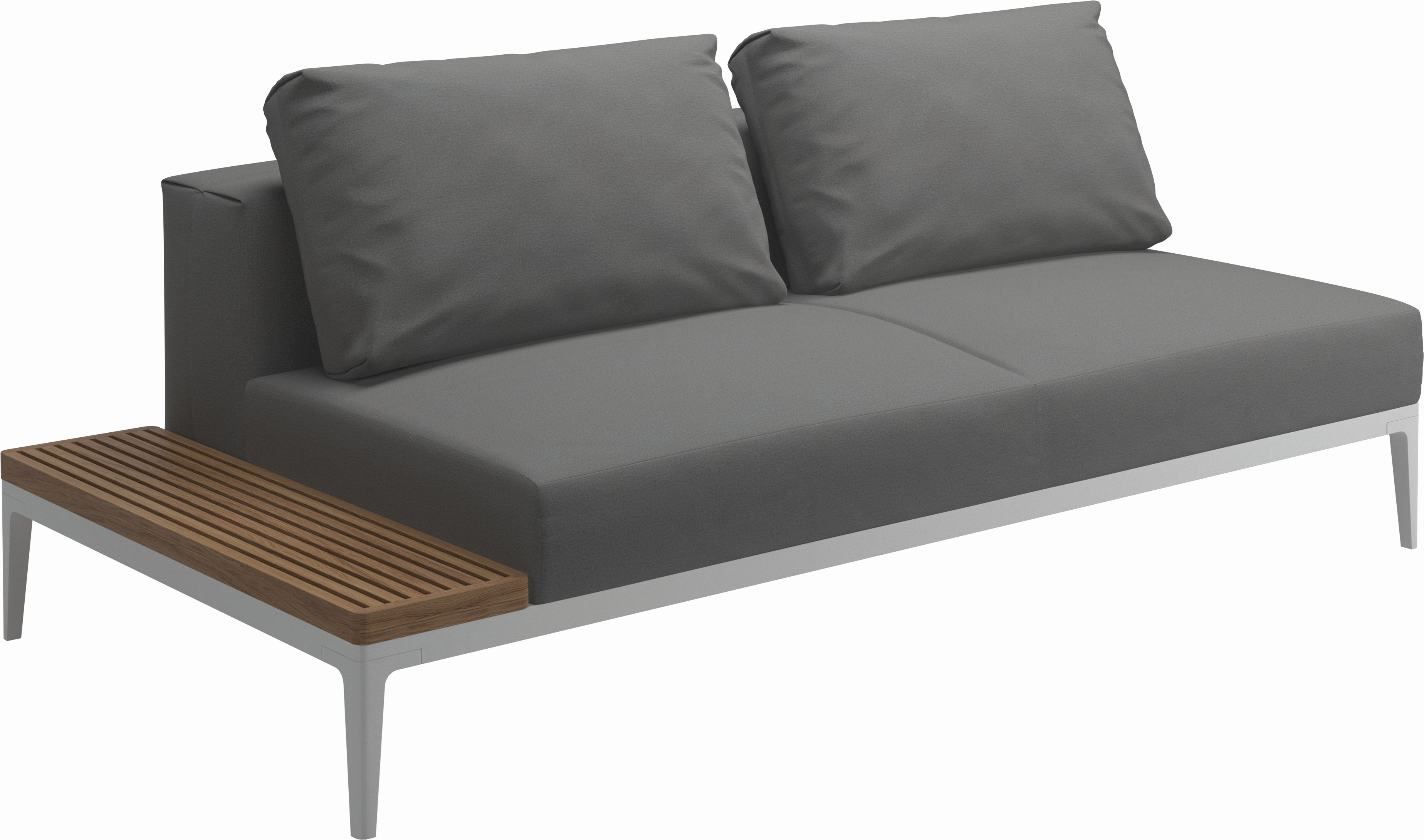 Canapé et table  Tissus gris 206x85x103 cm