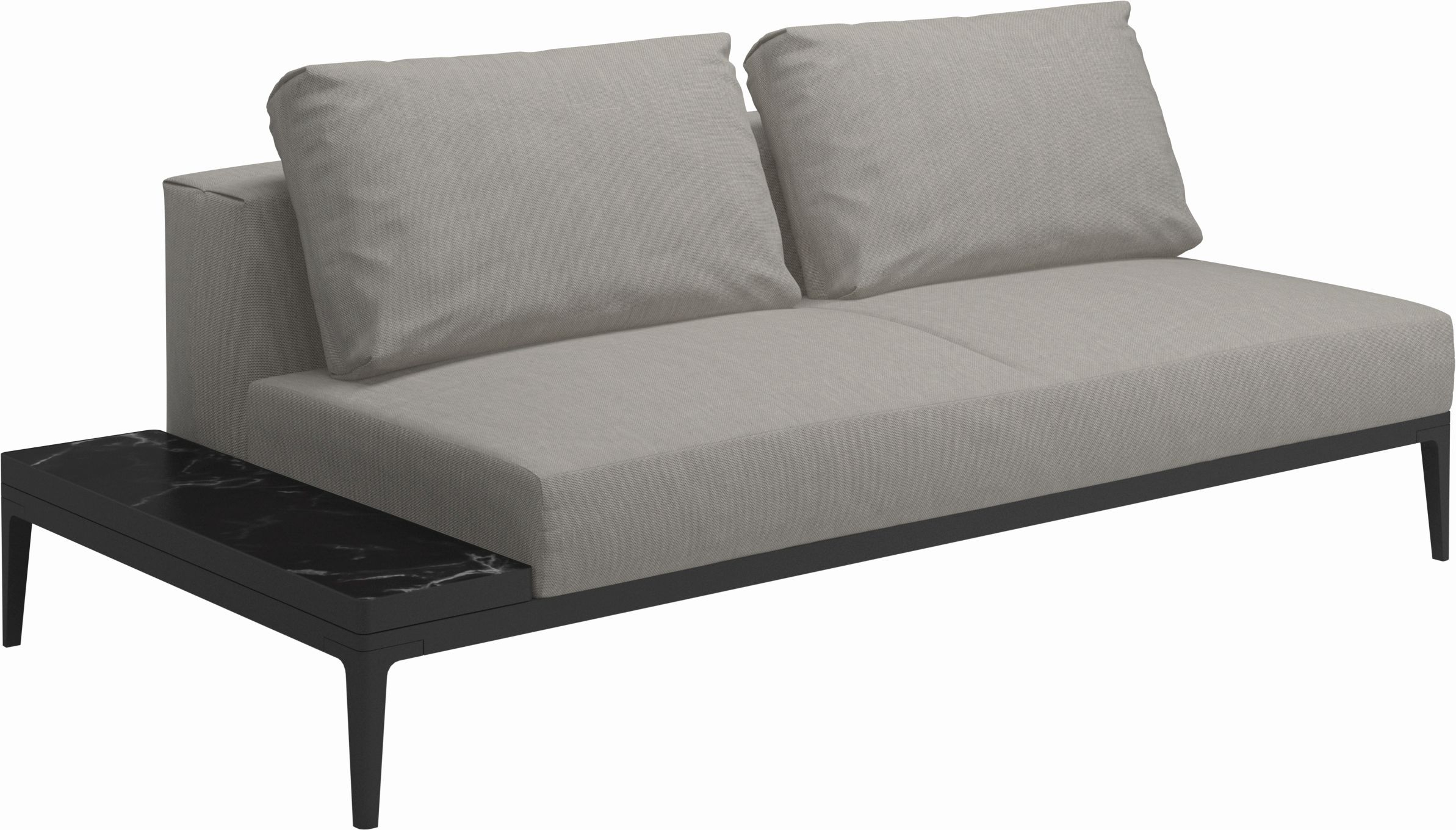 Canapé et table Tissus gris 206x85x103 cm Canapé et table Tissus gris 206x85x103 cm