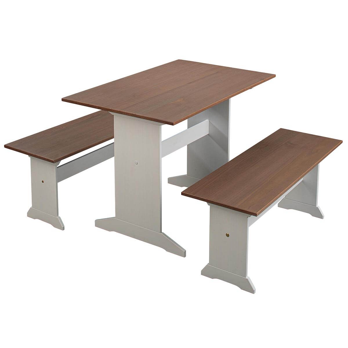 Ensemble table pliante + 2 tabourets en bois massif SHARONA