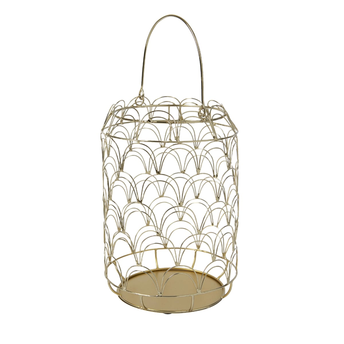 lanterne décorative en fer doré h22