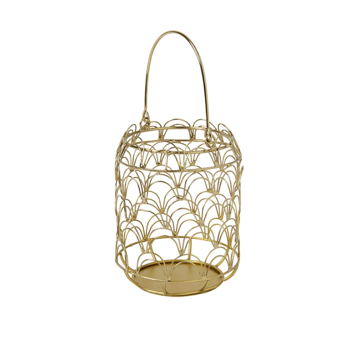 lanterne décorative en fer doré h14