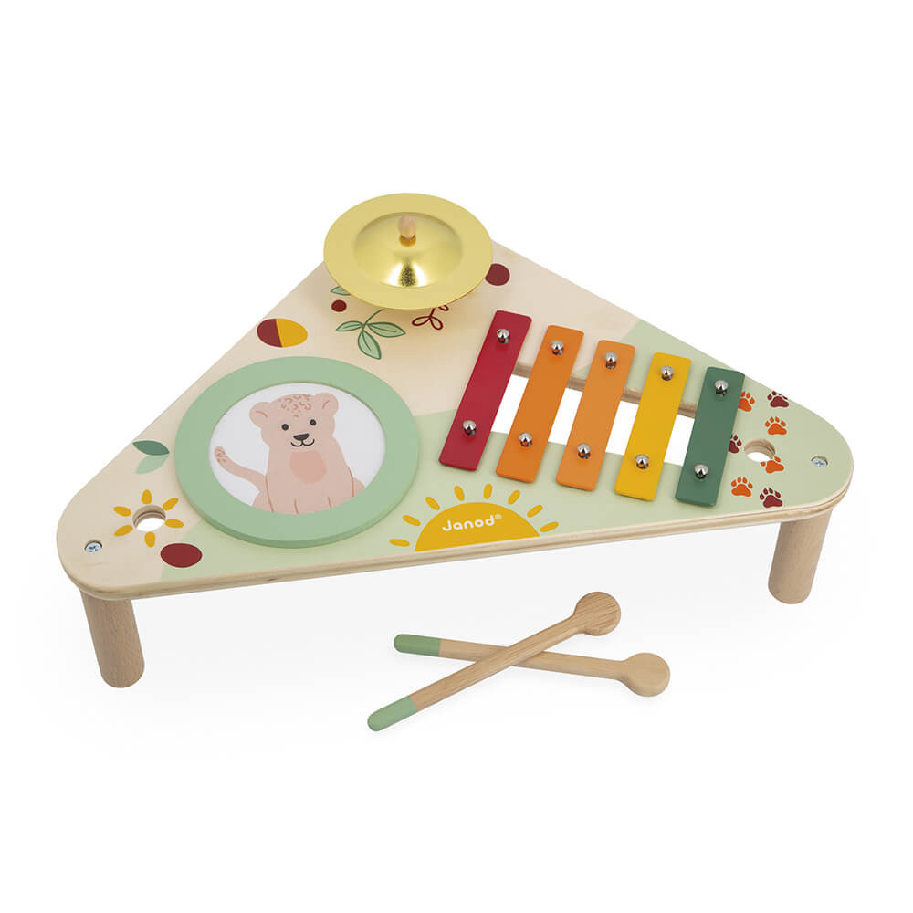 Table musicale en bois aux couleurs douces