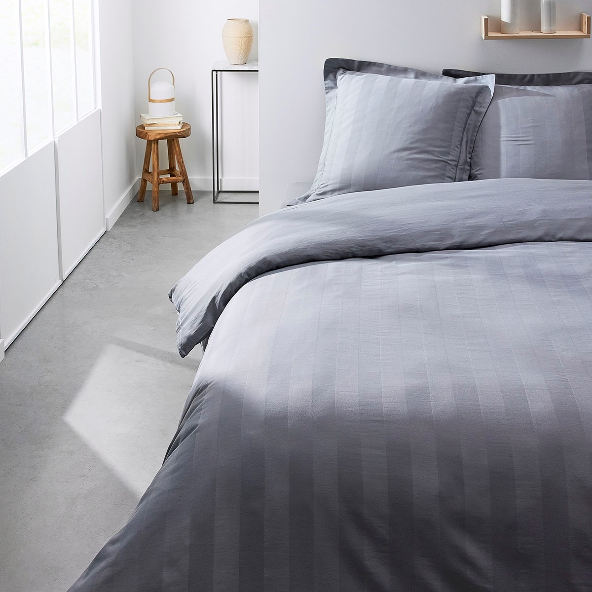 parure de lit en coton gris 220x240 cm