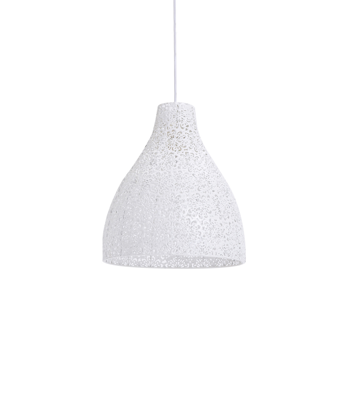 suspension en métal blanc, d. 28 cm