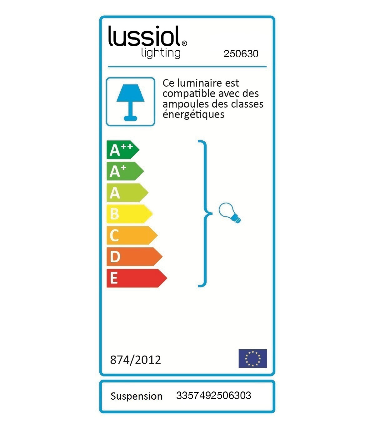 suspension en métal blanc, d. 0 cm (Lussiol Lighting) - Image 2