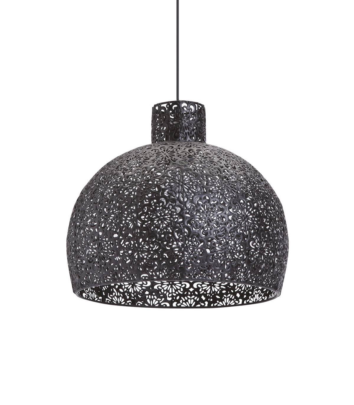 suspension en métal noir, d. 28 cm