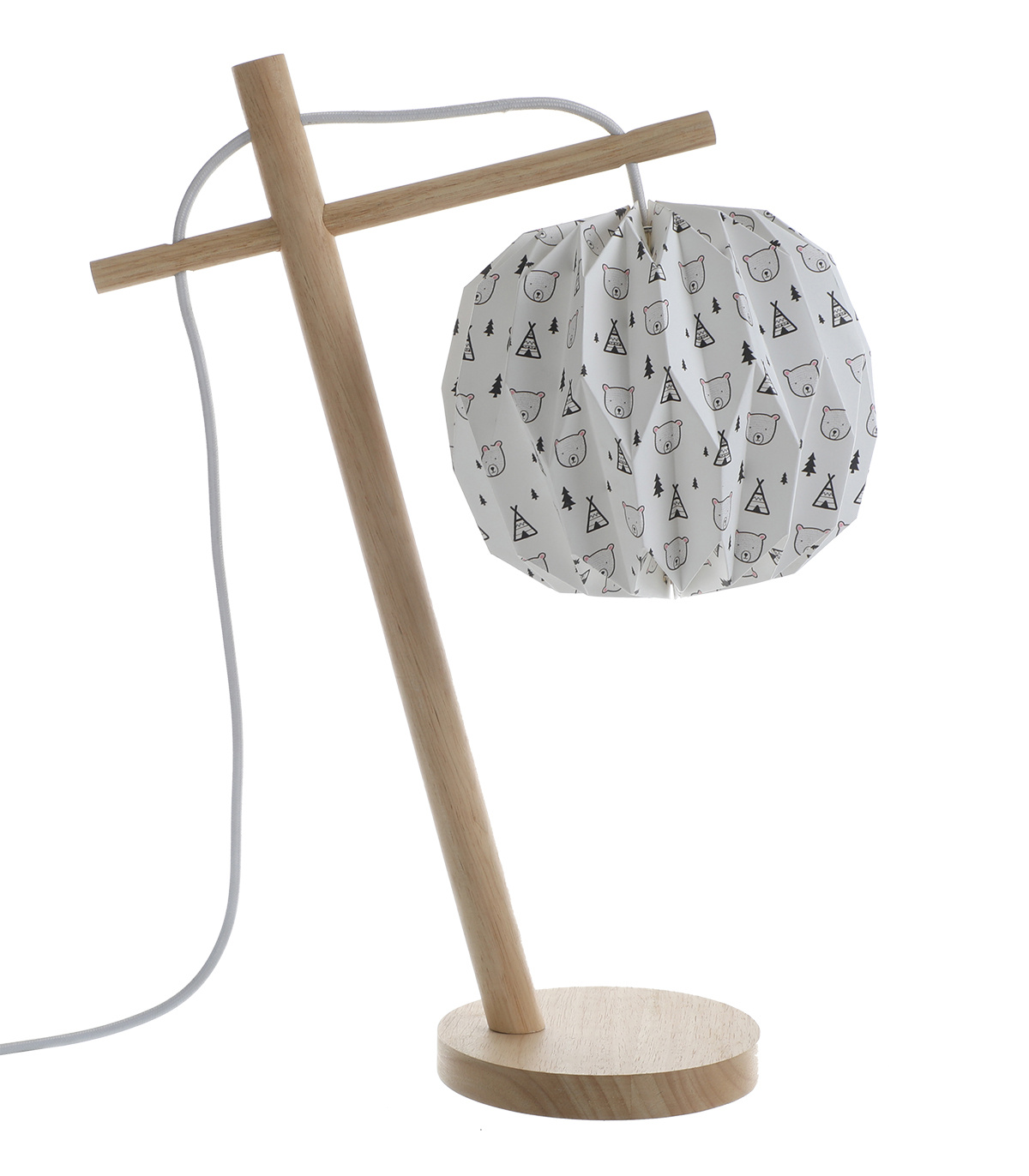 lampe en bois  à motif h.48 cm
