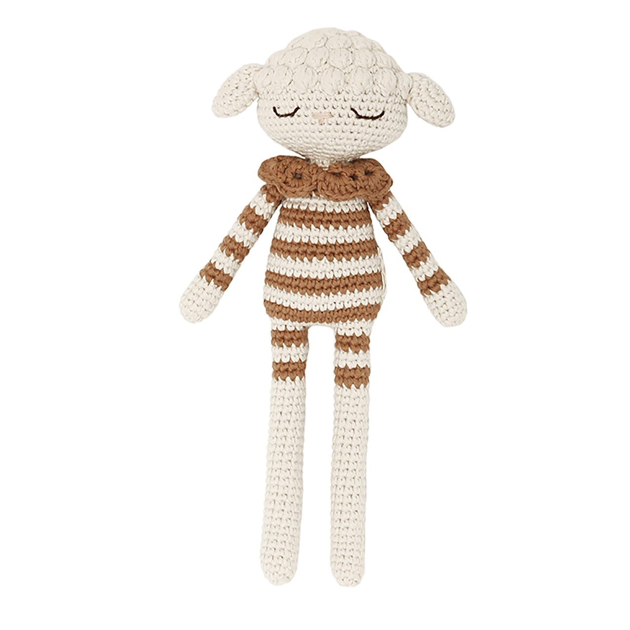 Doudou en crochet agneau Marron