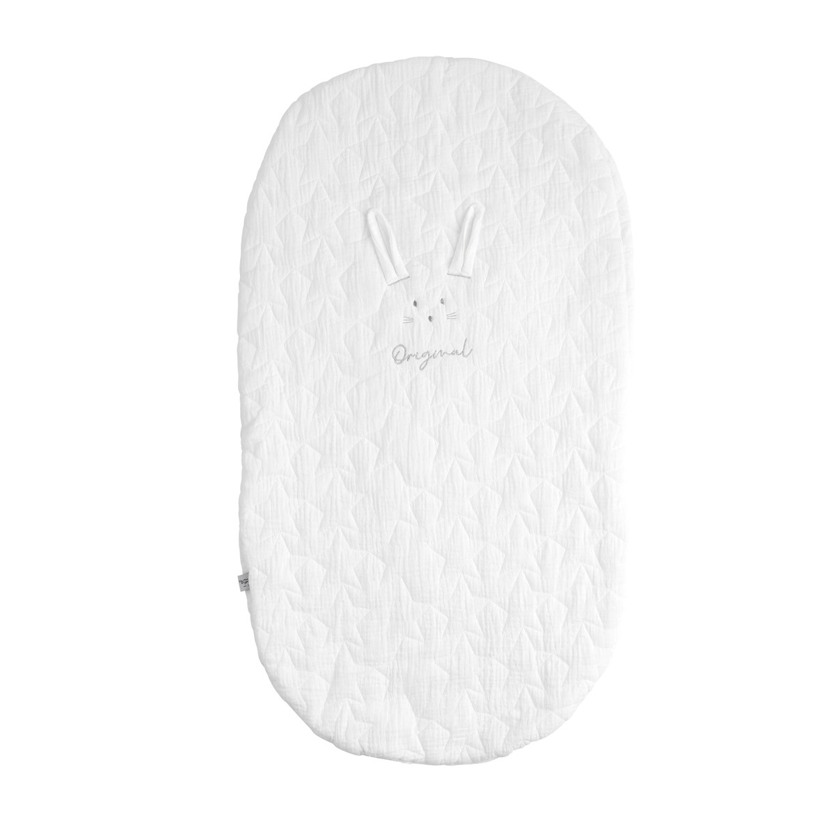 Couvre lit ovale pour berceau 90x50cm en Coton Blanc