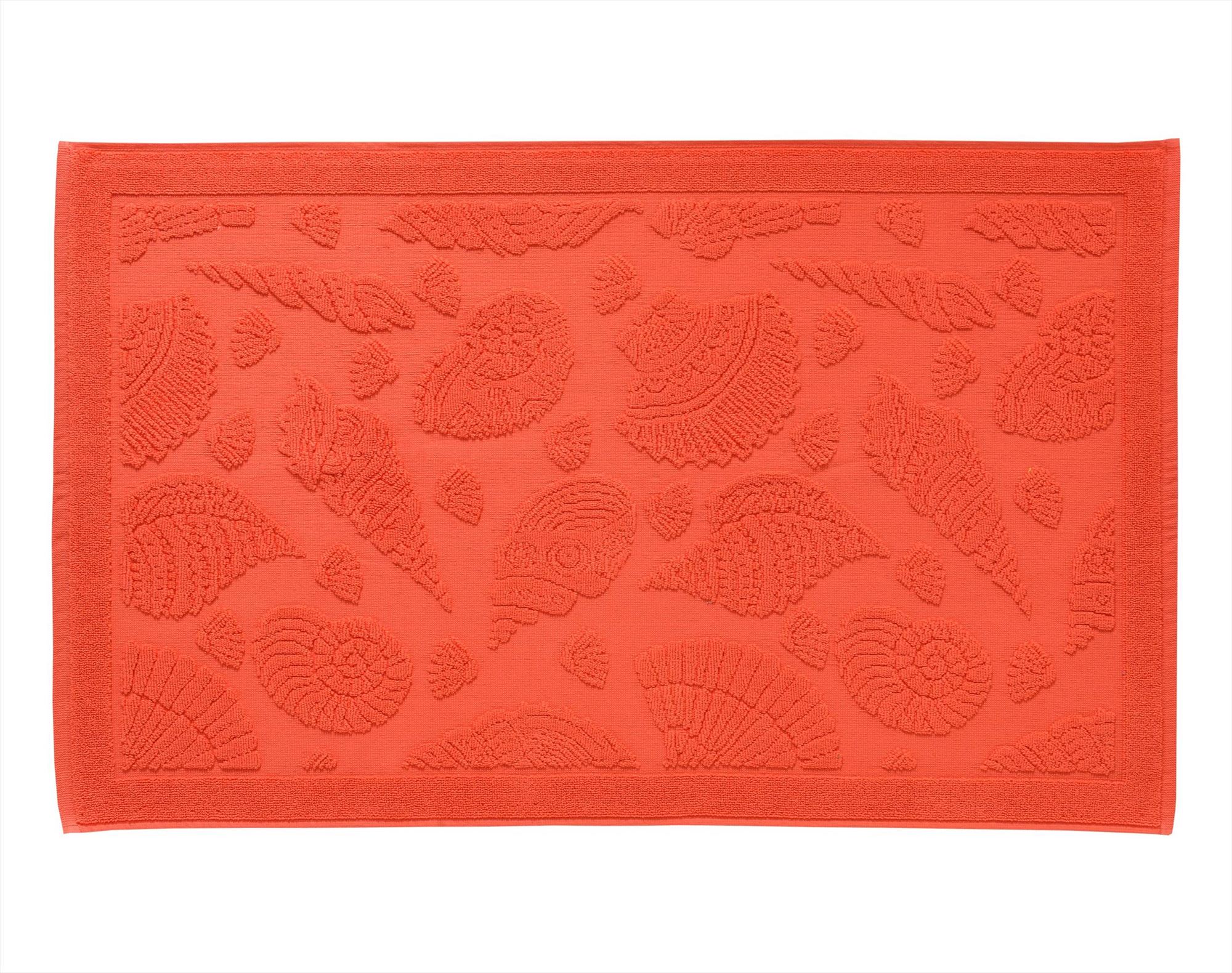 tapis de bain 60x100 orange corail en coton 800 g/m²