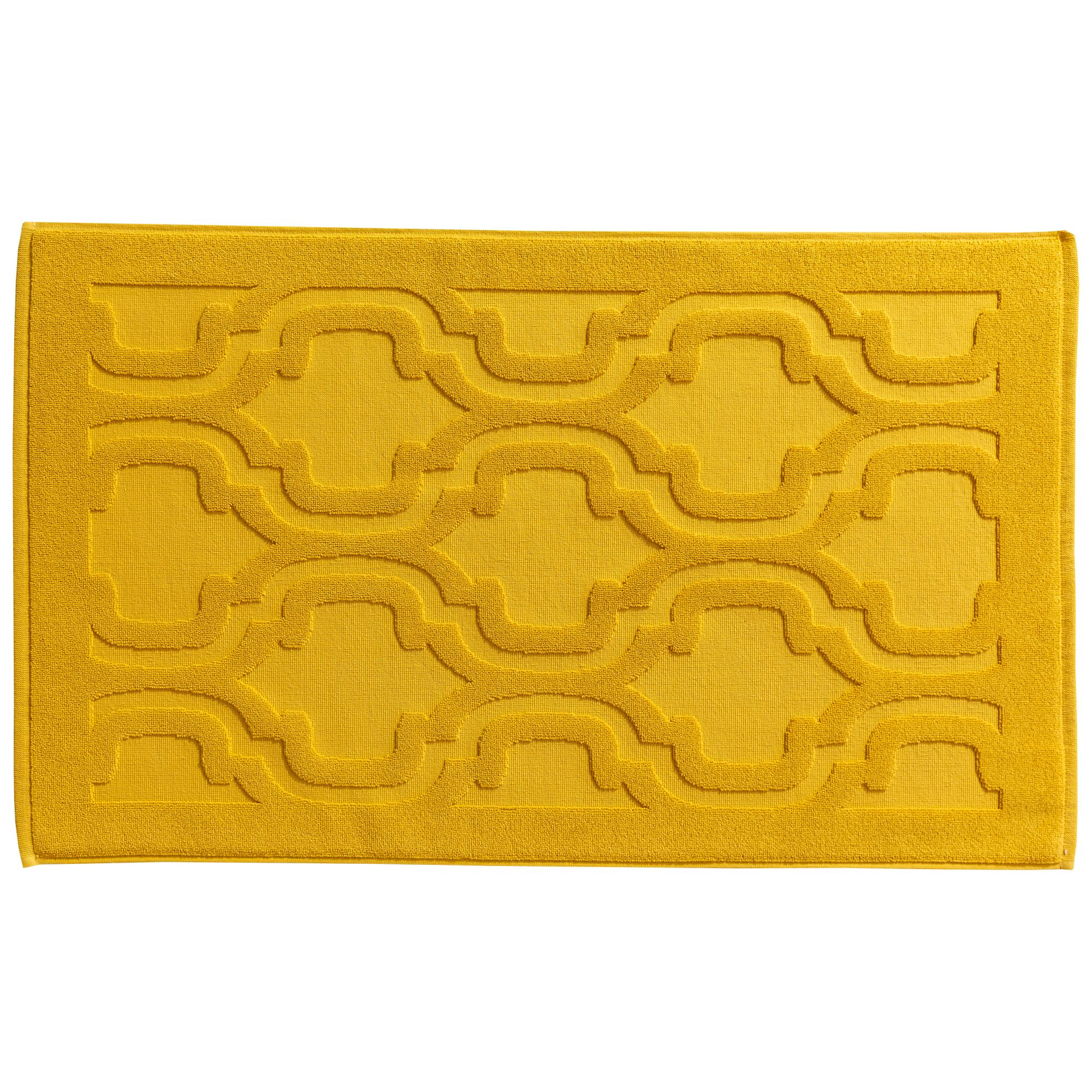 tapis de bain 50x80 jaune ocre en coton 940 g/m²