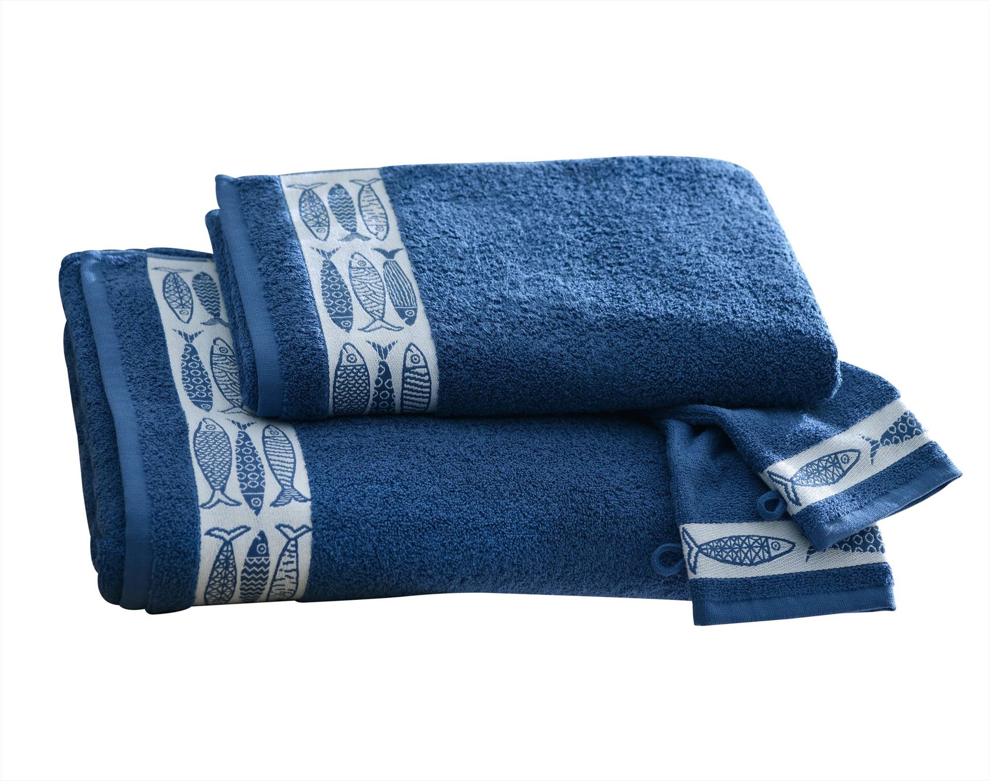 serviette de toilette 50x100 bleu en coton 450 g/m²