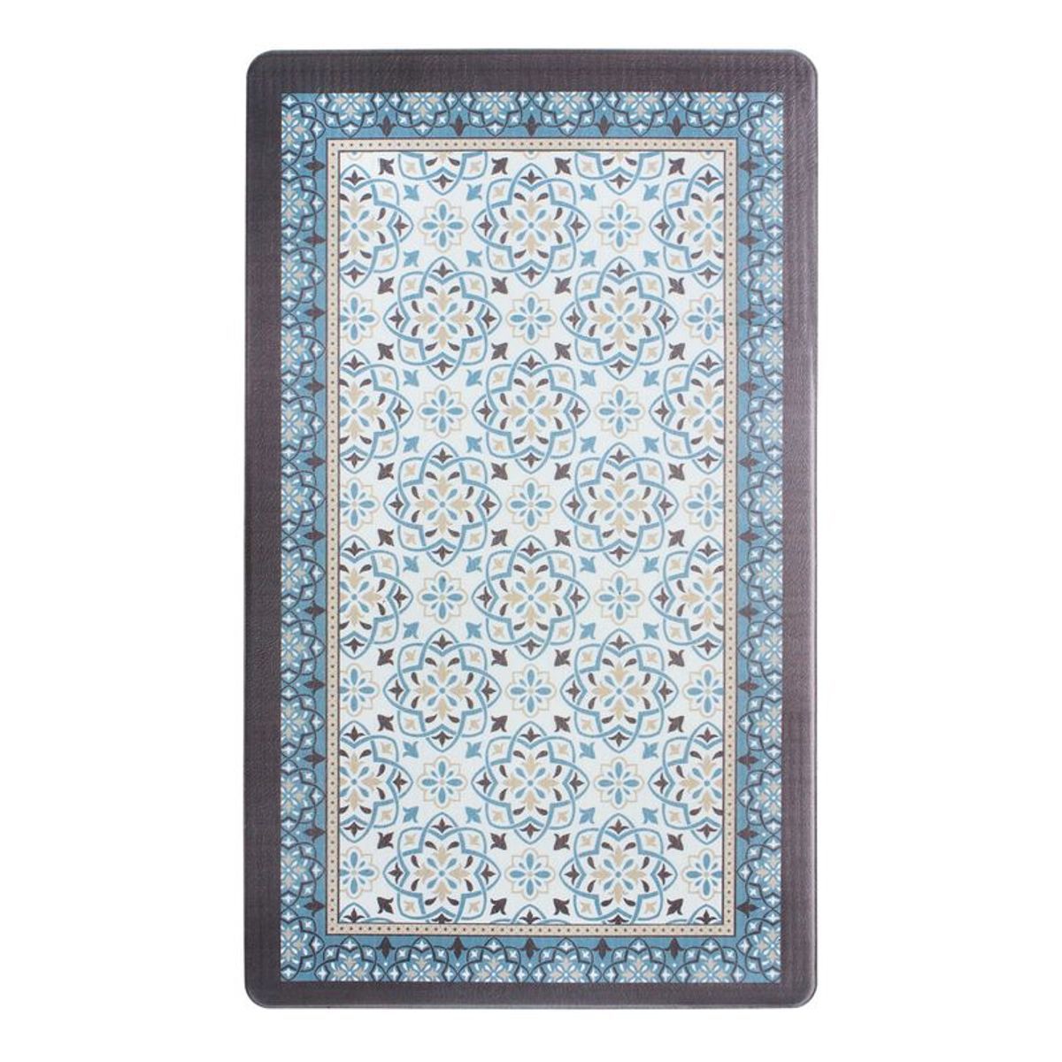 tapis de cuisine carreaux de ciment bleu gris 45x75