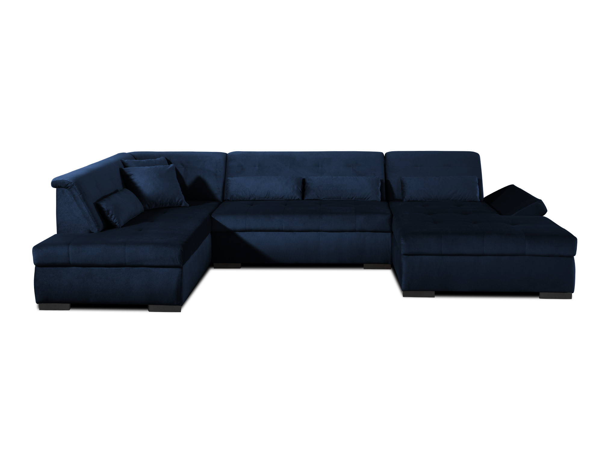 Canapé d'angle 7 places Bleu Velours Contemporain Confort