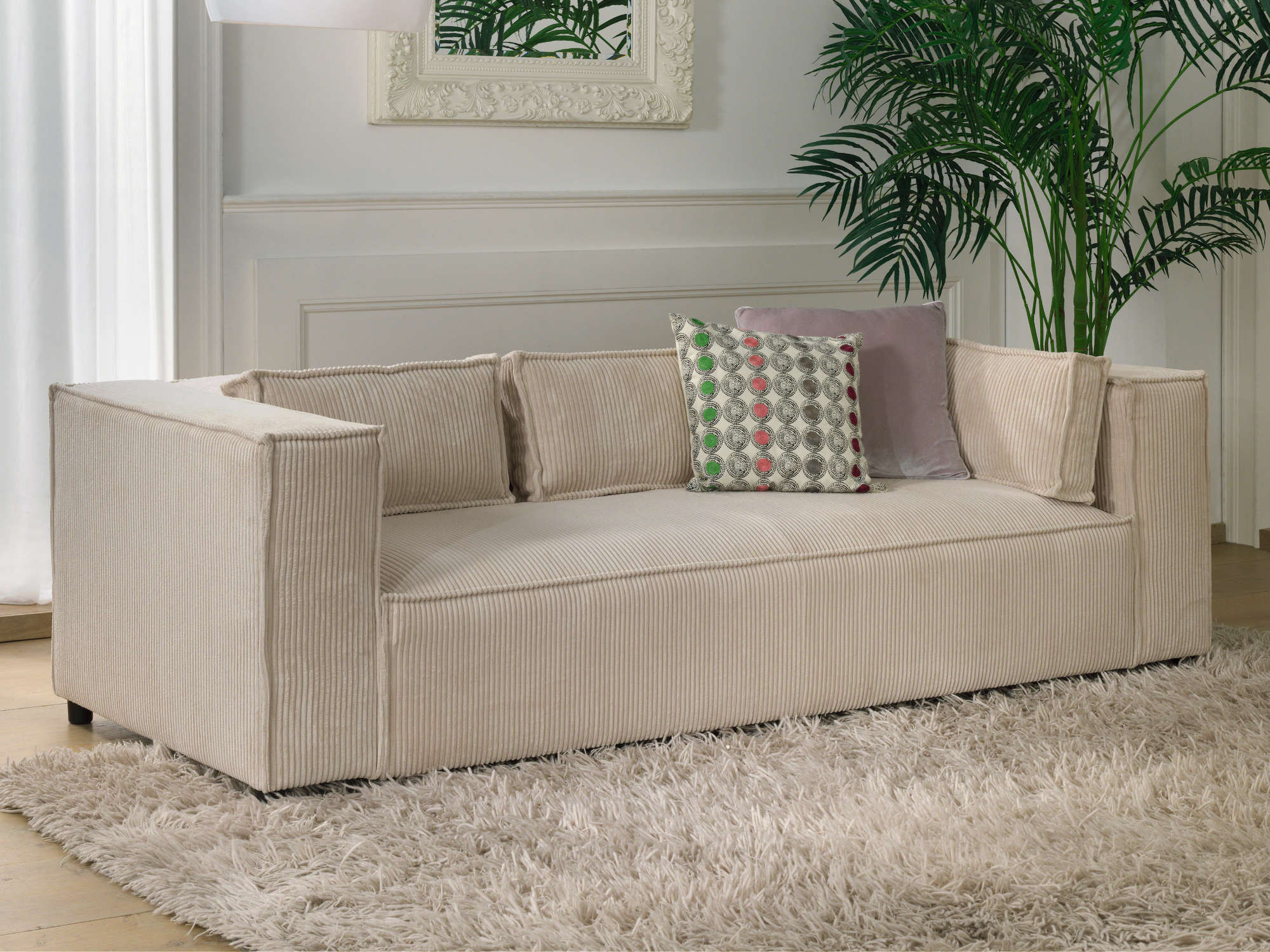 stella - Canapé velours côtelé Beige - Vue supplémentaire 2