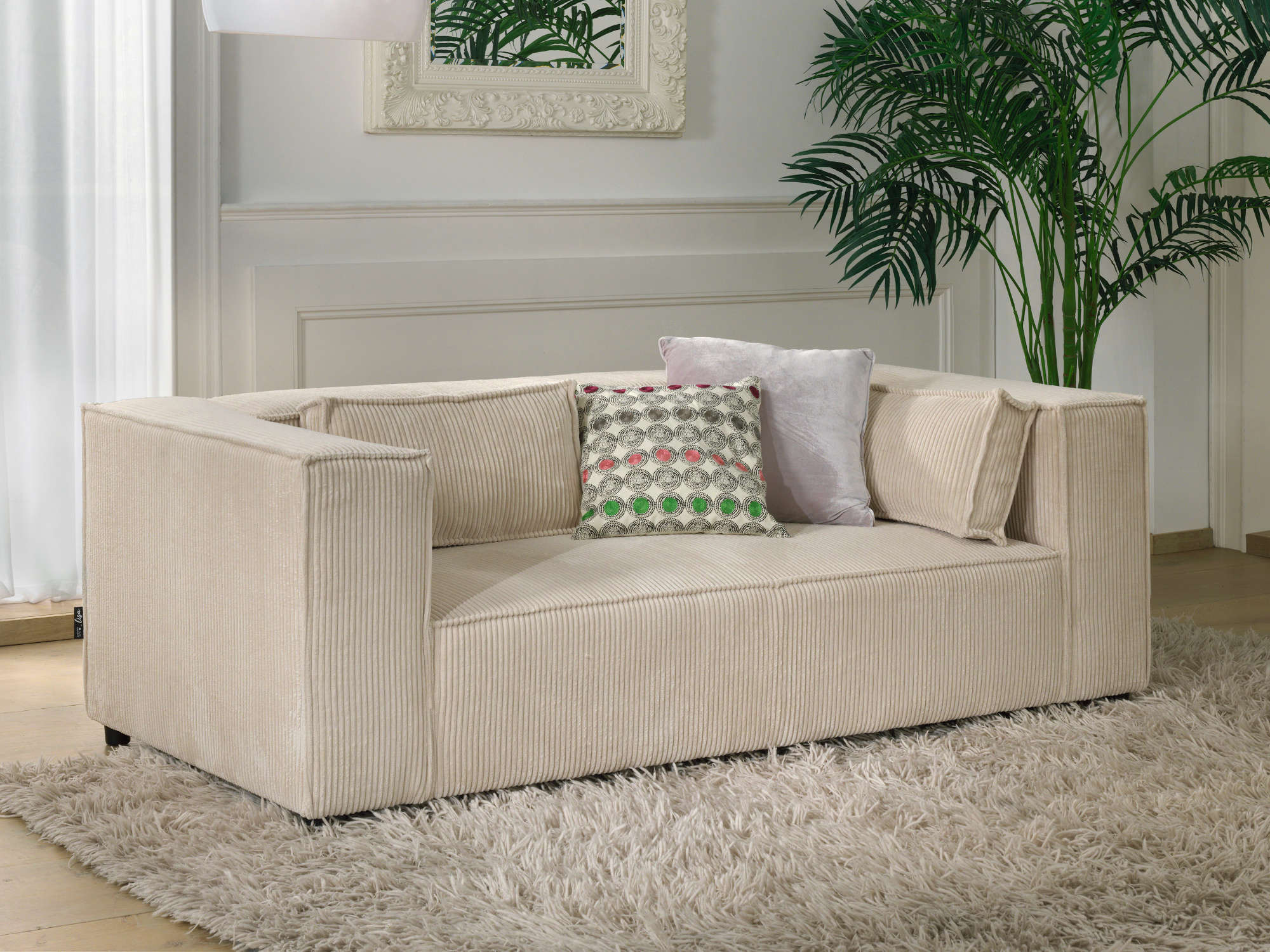 stella - Canapé velours côtelé Beige - Vue supplémentaire 2