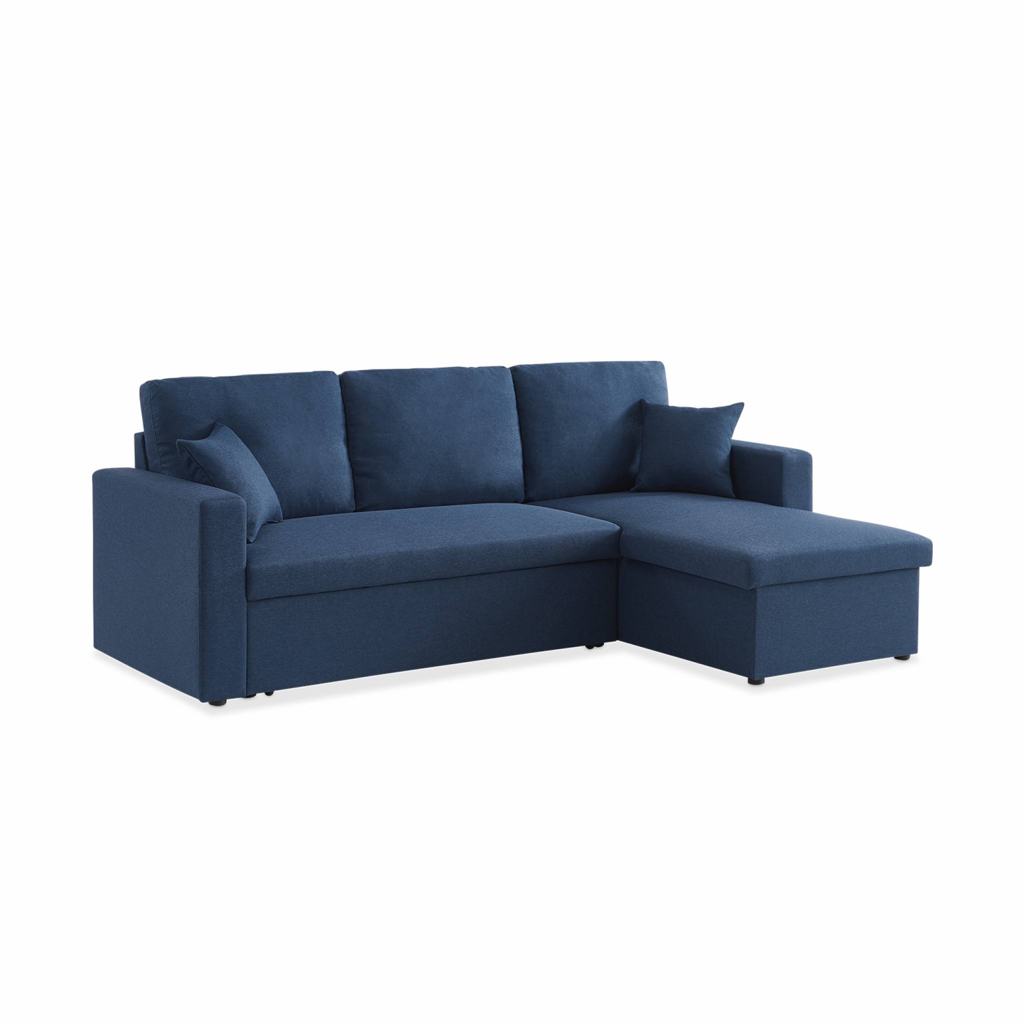Canapé d'angle Bleu Tissu Contemporain Confort