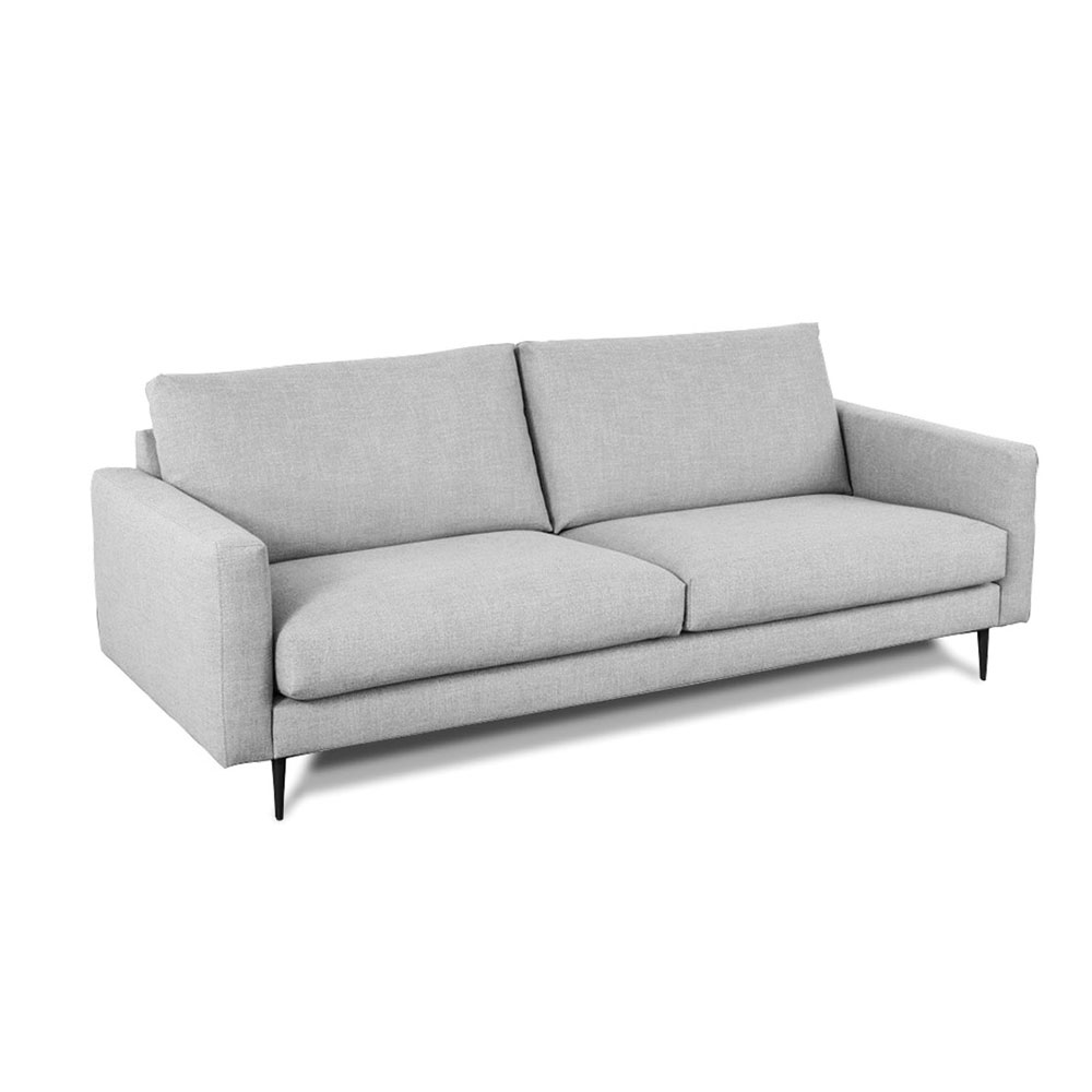 Canapé 3 places tissu droit gris clair - Vue supplémentaire 2