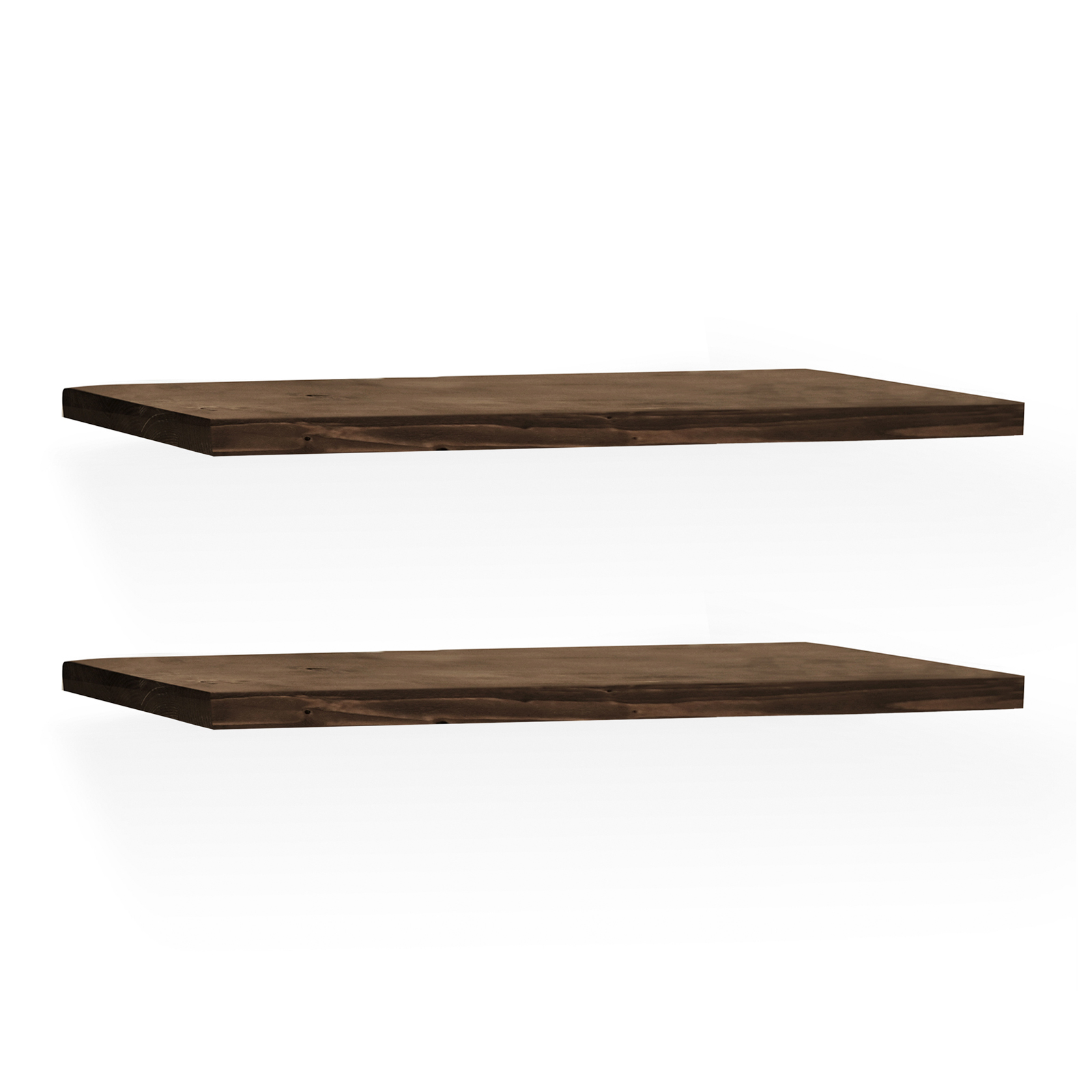 ensemble 2 étagères flottantes en bois de sapin marron 100x3,2cm