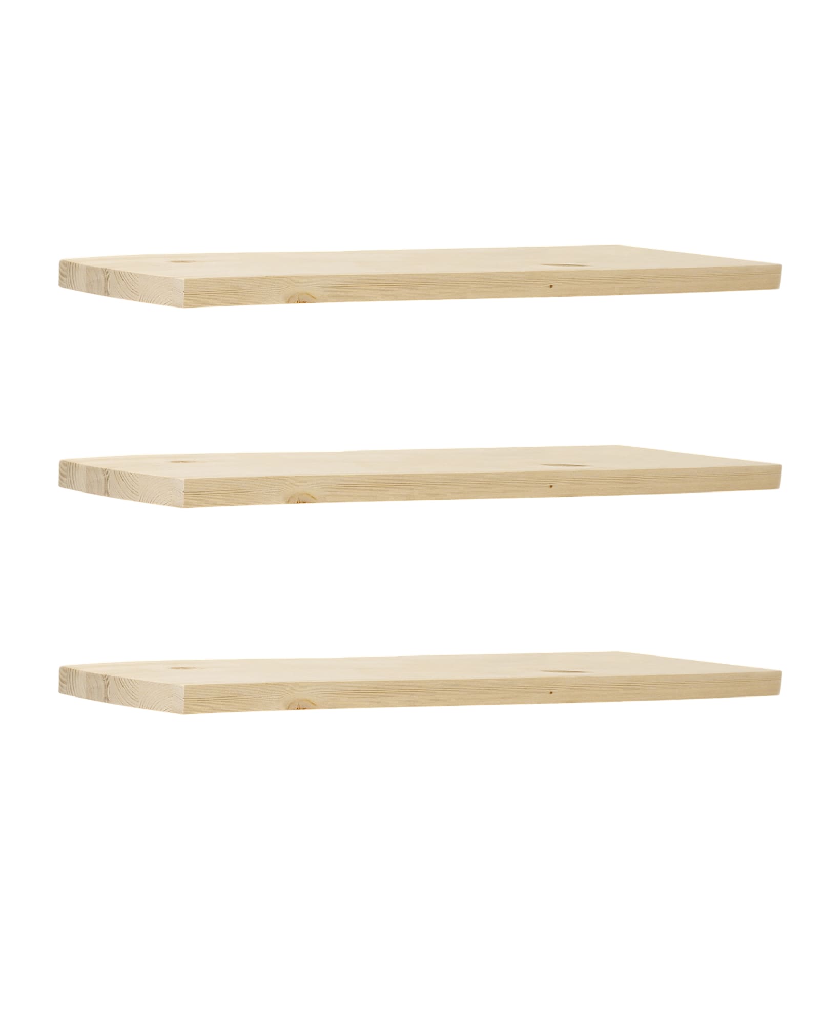 Pack 3 étagerès en bois couleur naturelle 100cm Pack 3 étagerès en bois couleur naturelle 100cm