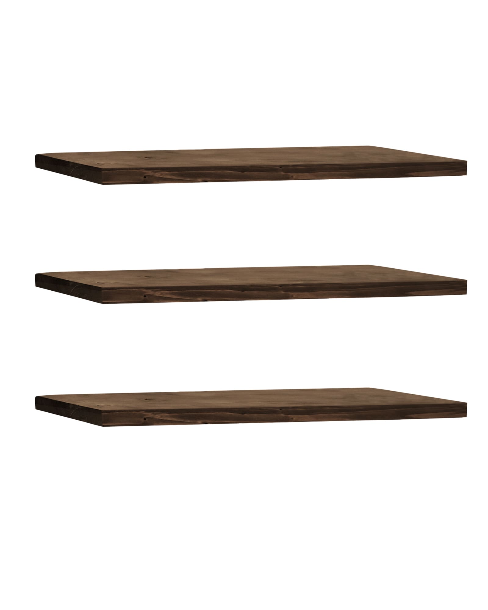 Pack 3 étagerès en bois couleur noyer 80cm Pack 3 étagerès en bois couleur noyer 80cm