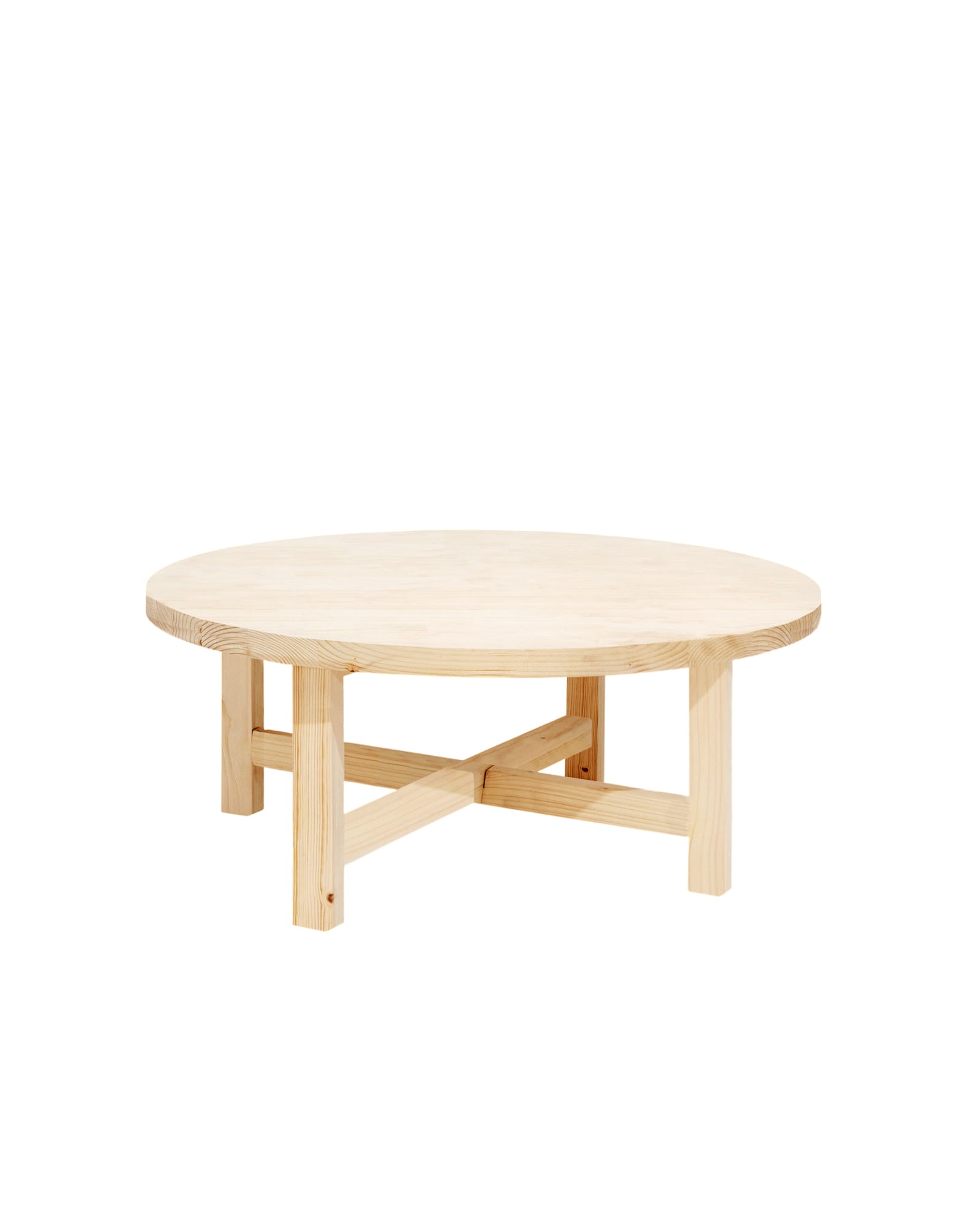 Table basse en bois de sapin naturel Ø80x35cm