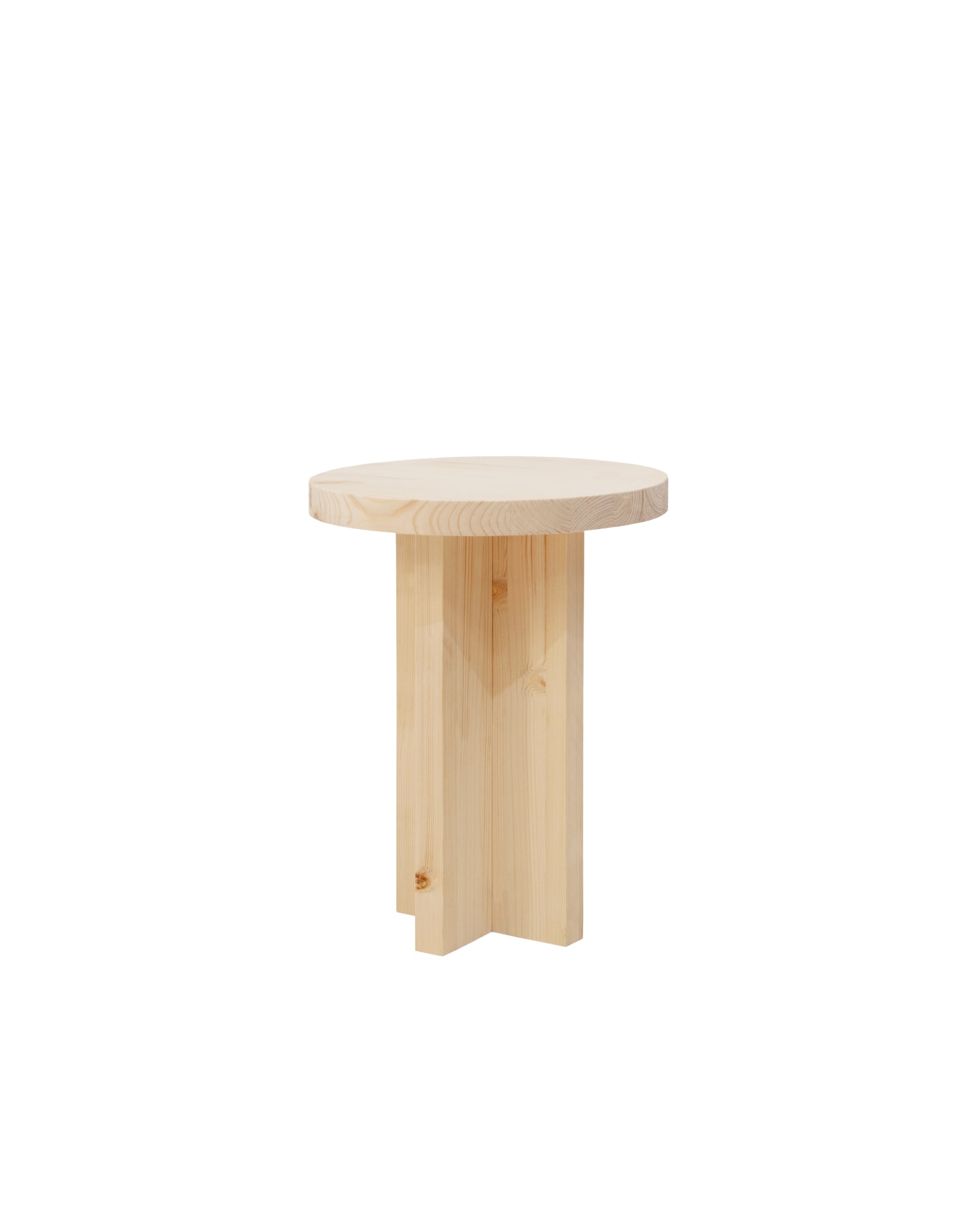 Tabouret en bois de sapin ton naturel 35x45cm