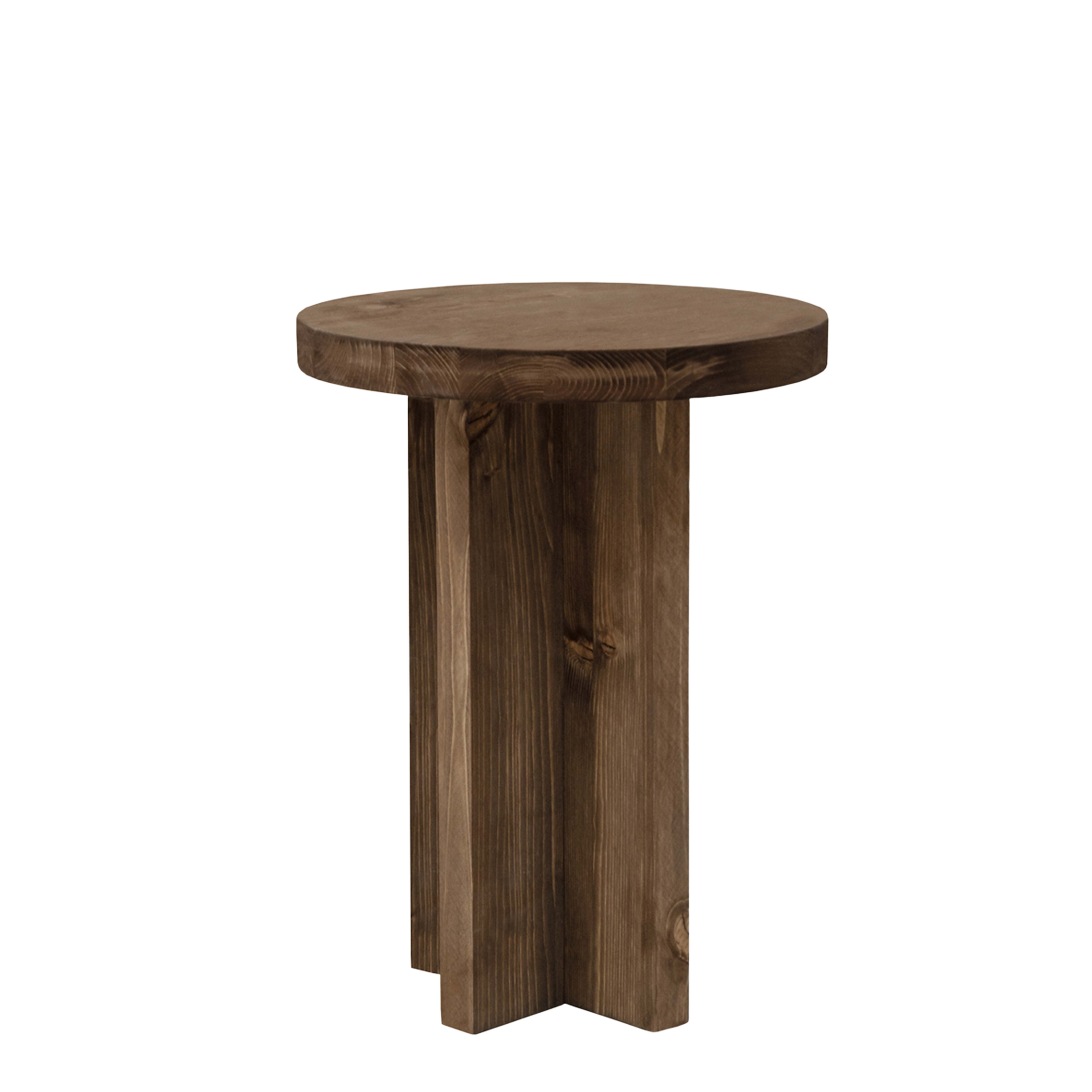 Tabouret en bois de sapin marron 35x45cm