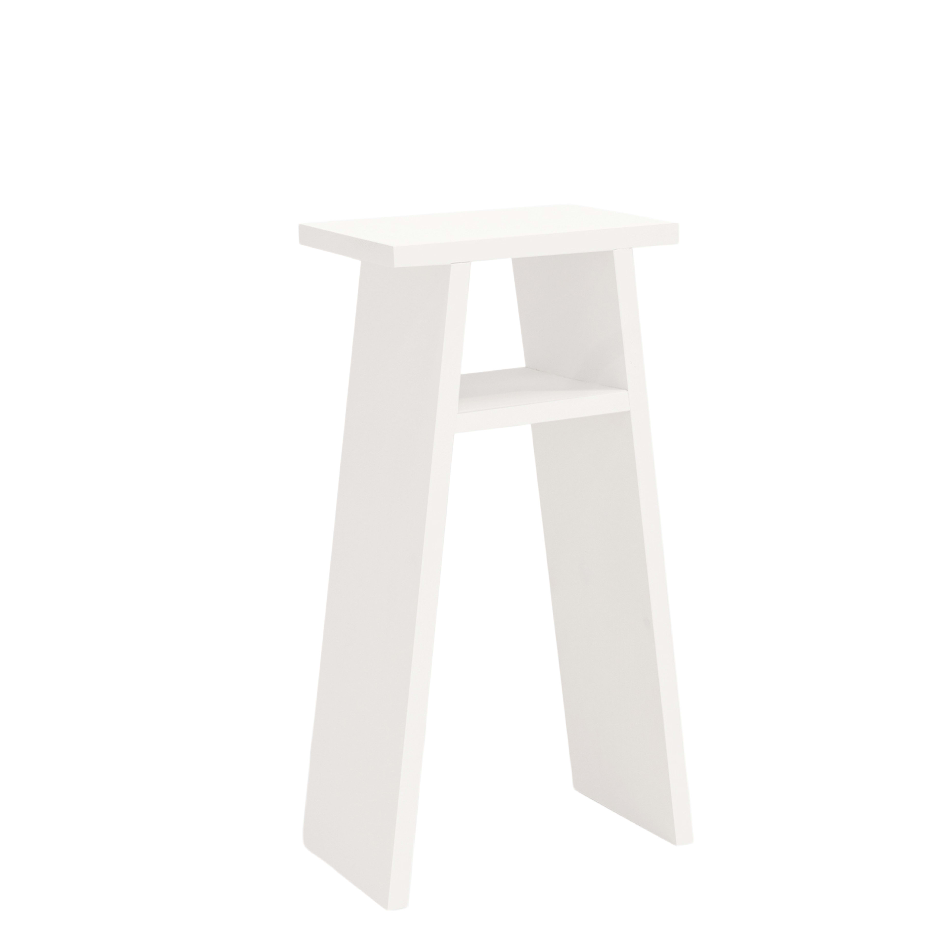 table de chevet en bois de pin blanche 20x60cm