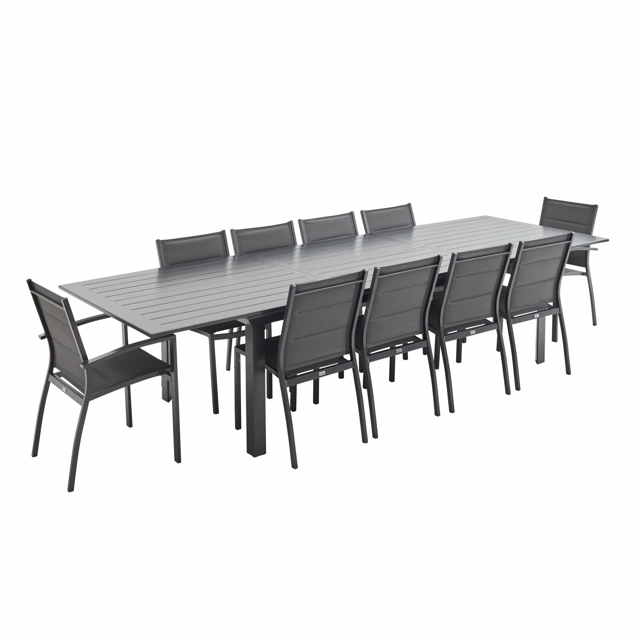 Salon de jardin table extensible - odenton anthracite - grande table