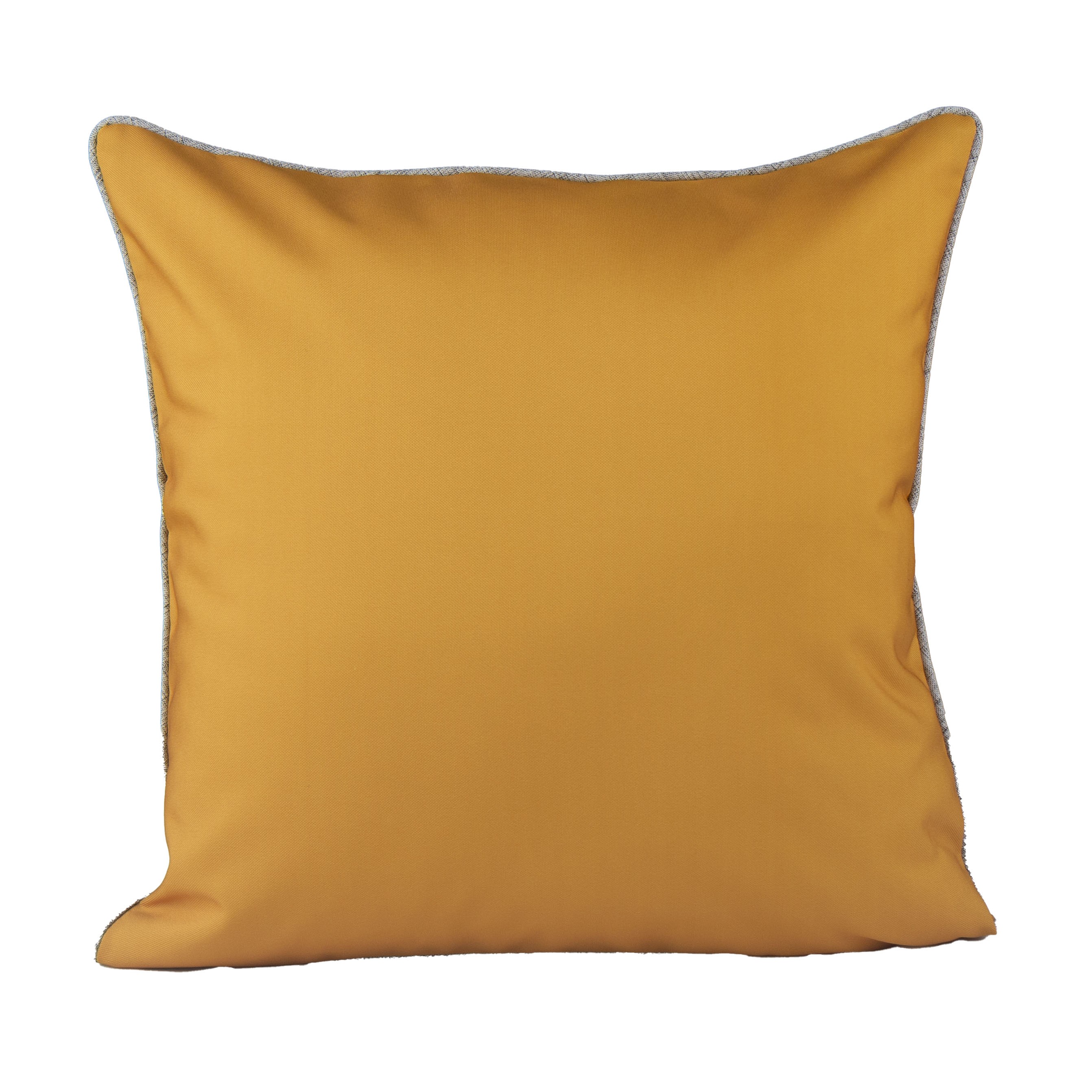 Coussin extérieur en fibre synthétique jaune 45x45