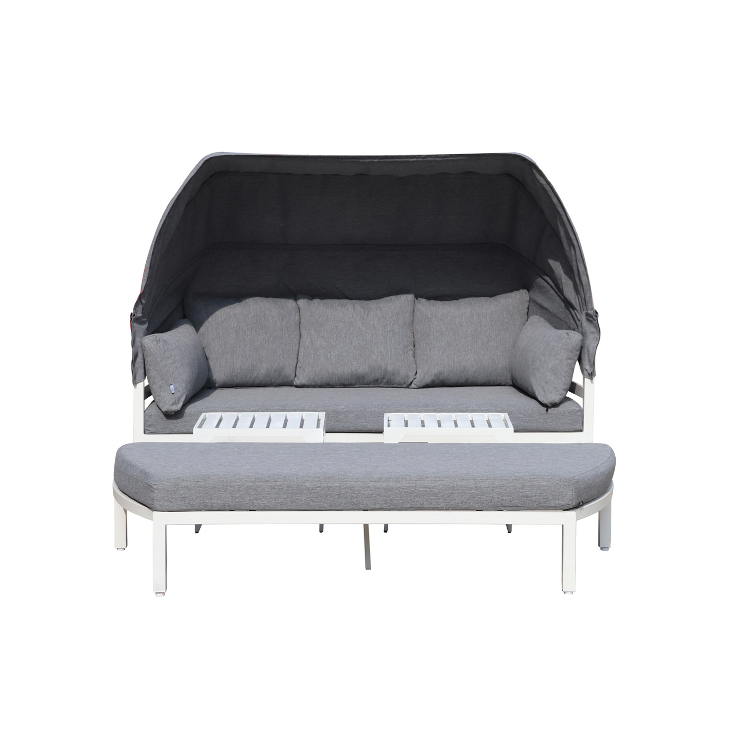 Salon de jardin aluminium convertible en lit, 6 places