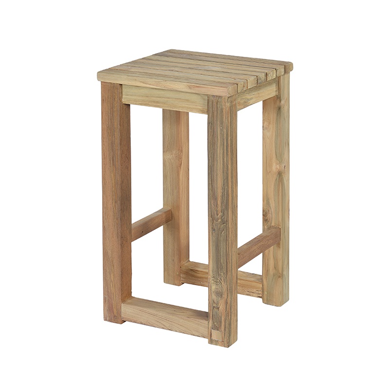 Tabouret haut en teck recyclé