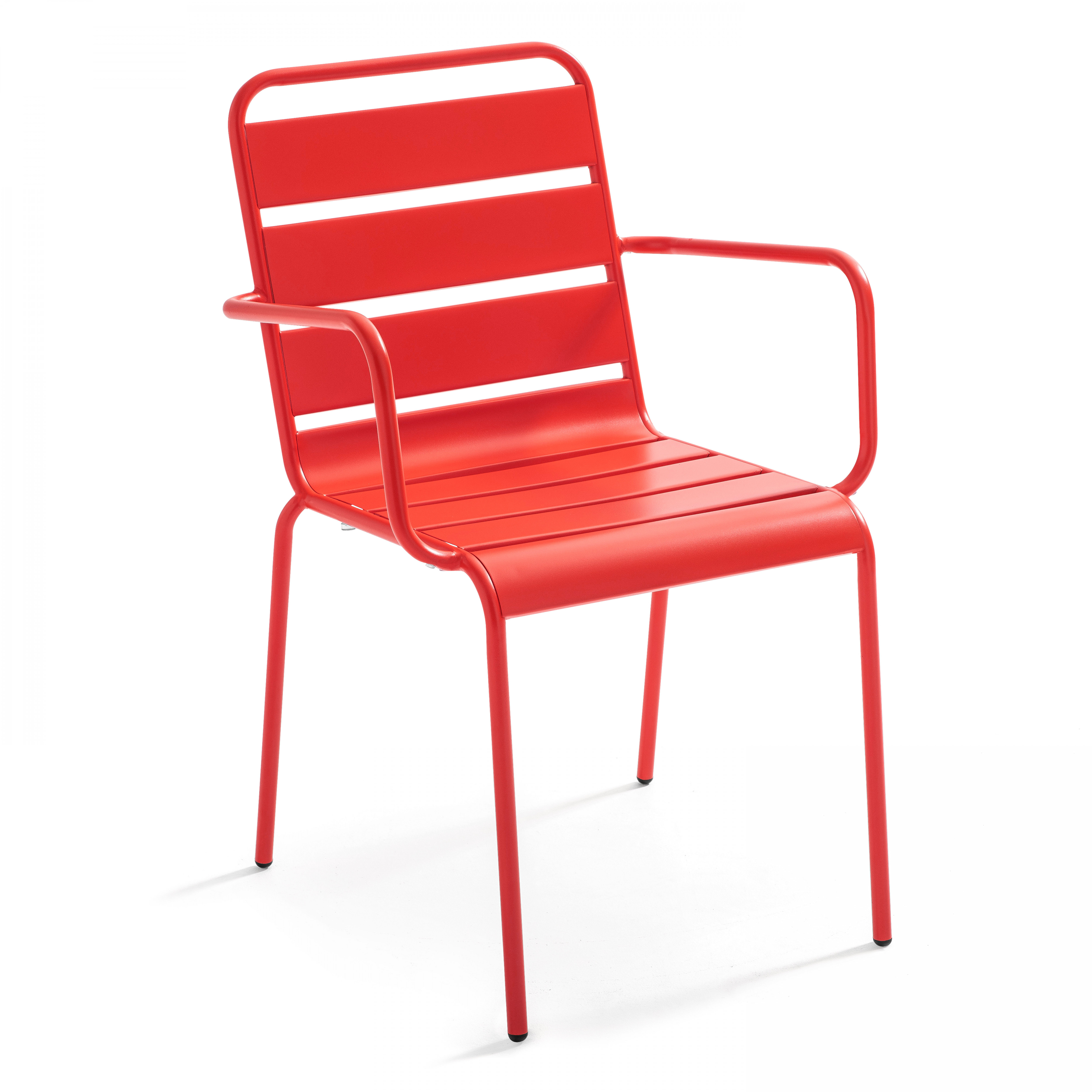 fauteuil de jardin en métal rouge