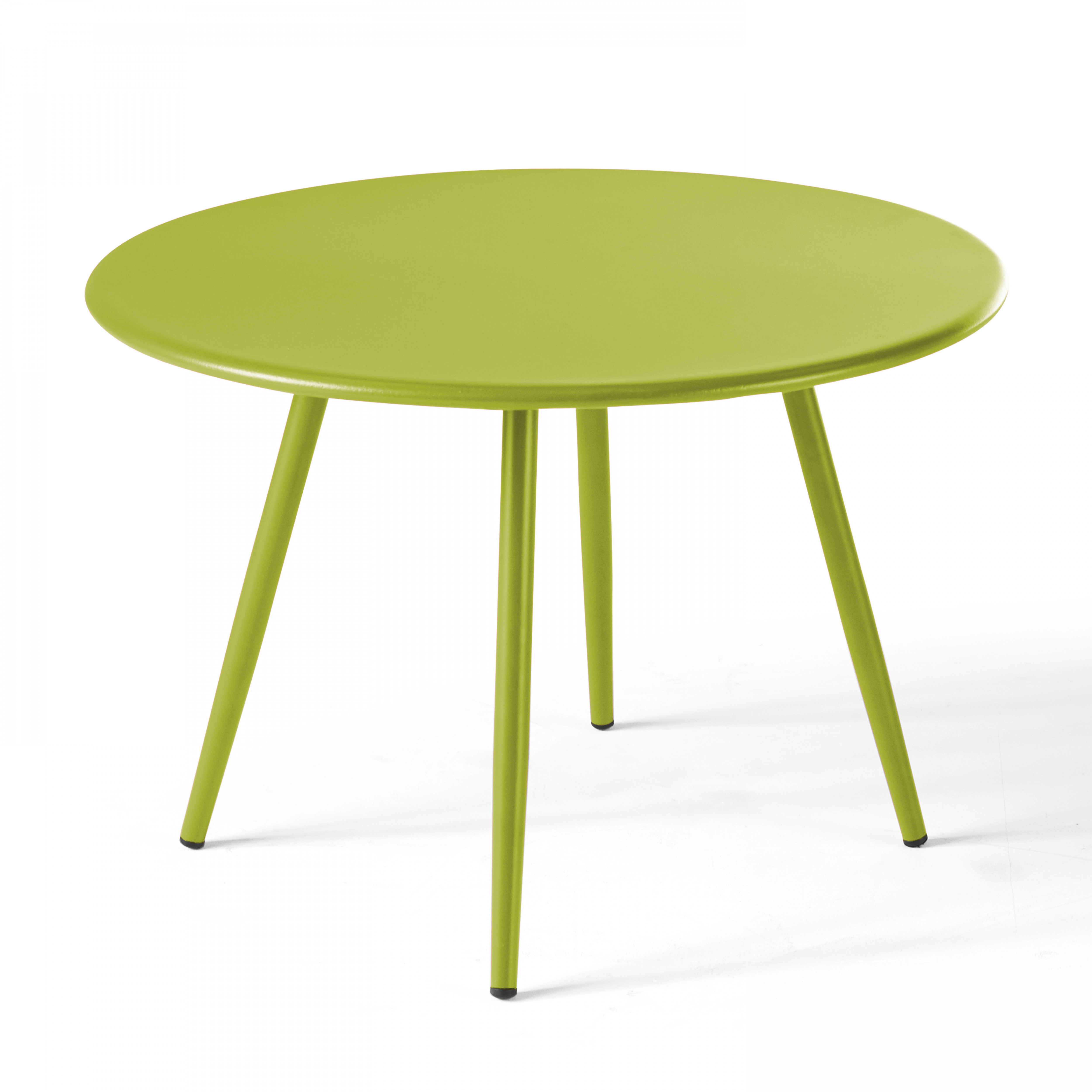 table basse ronde en métal vert