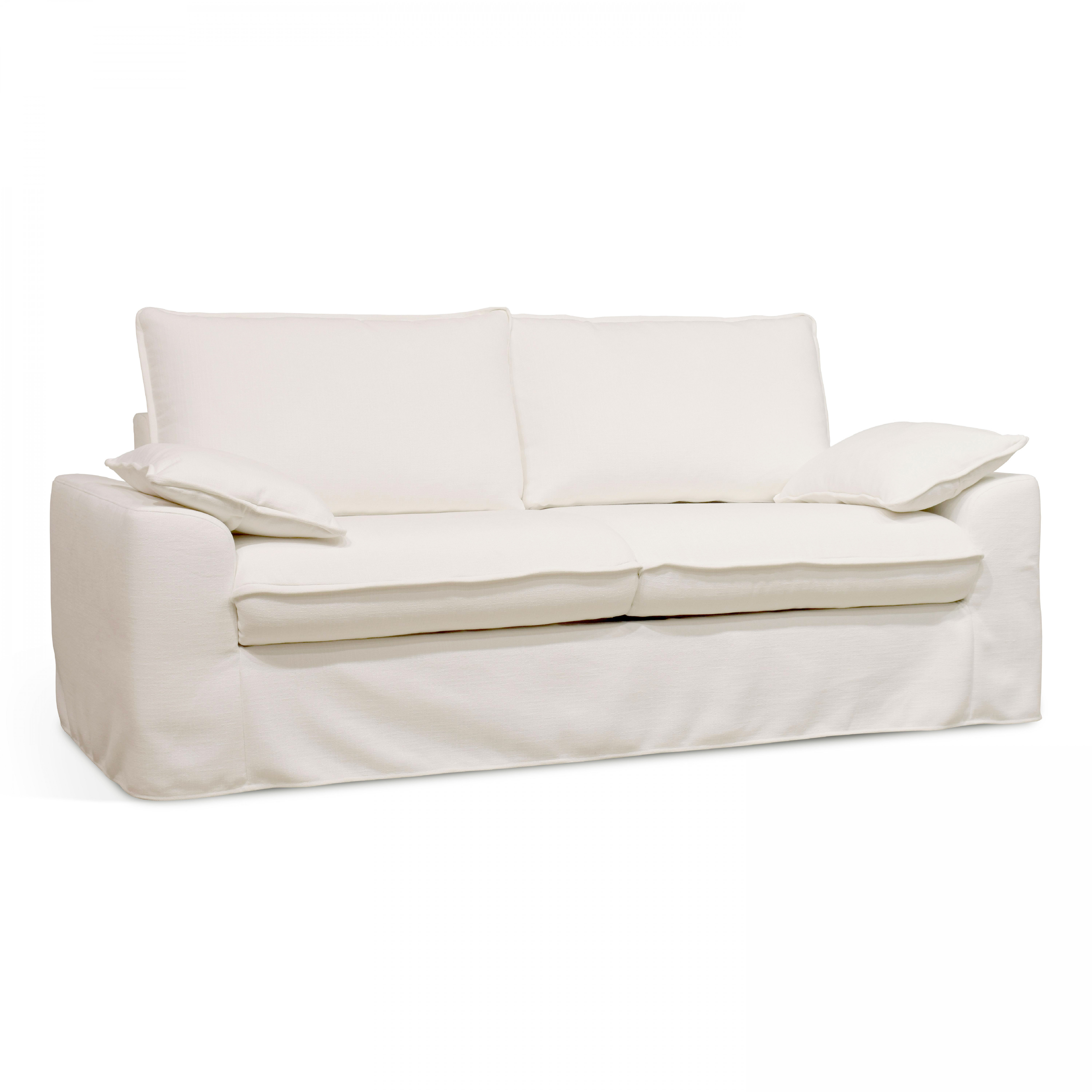 Canapé 3 places Blanc Tissu Luxe Confort