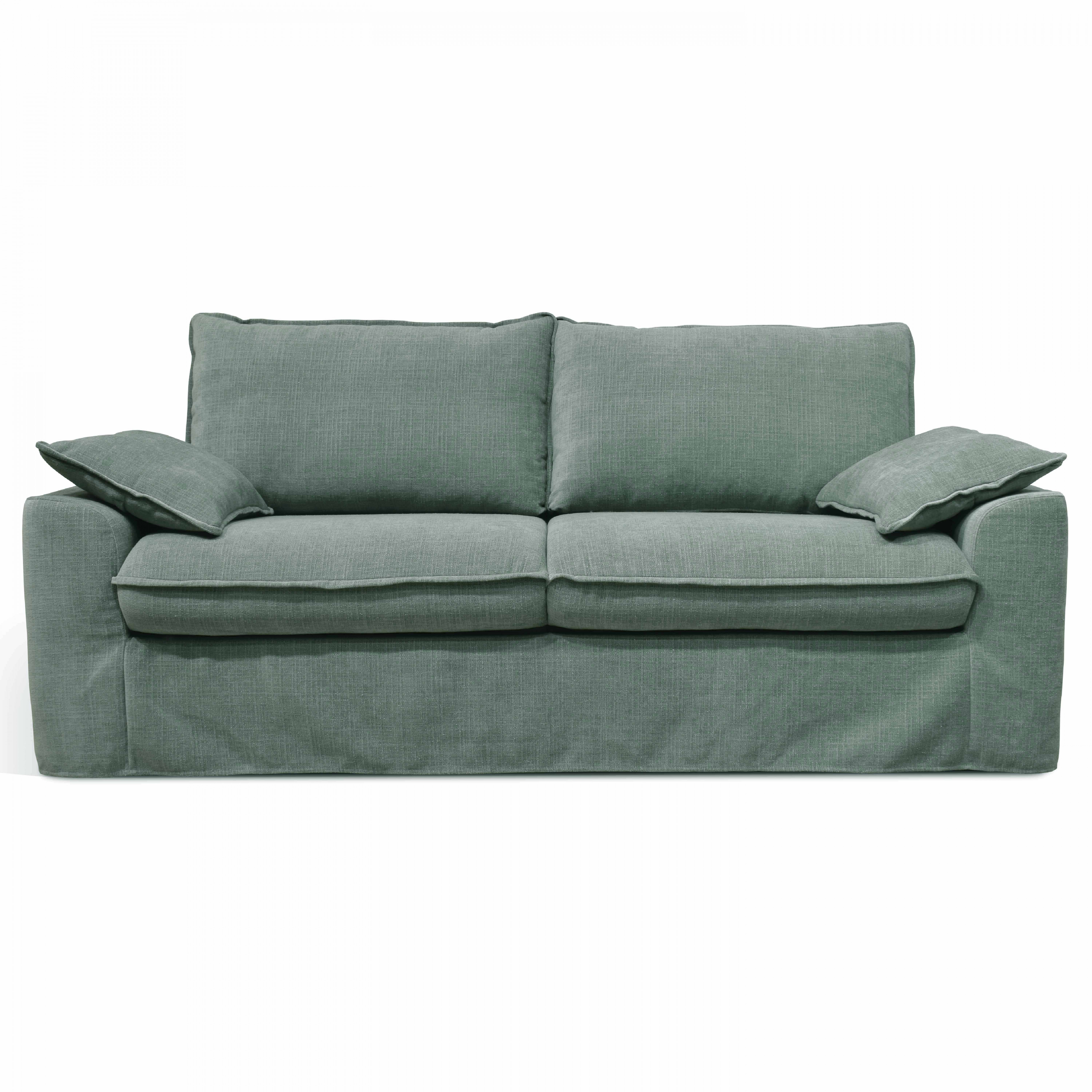 Canapé en tissu texturé 3 places Vert gris