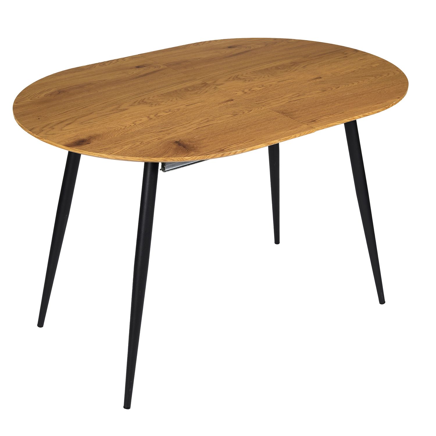 Table extensible ovale pour 4 à 6 personnes effet bois marron