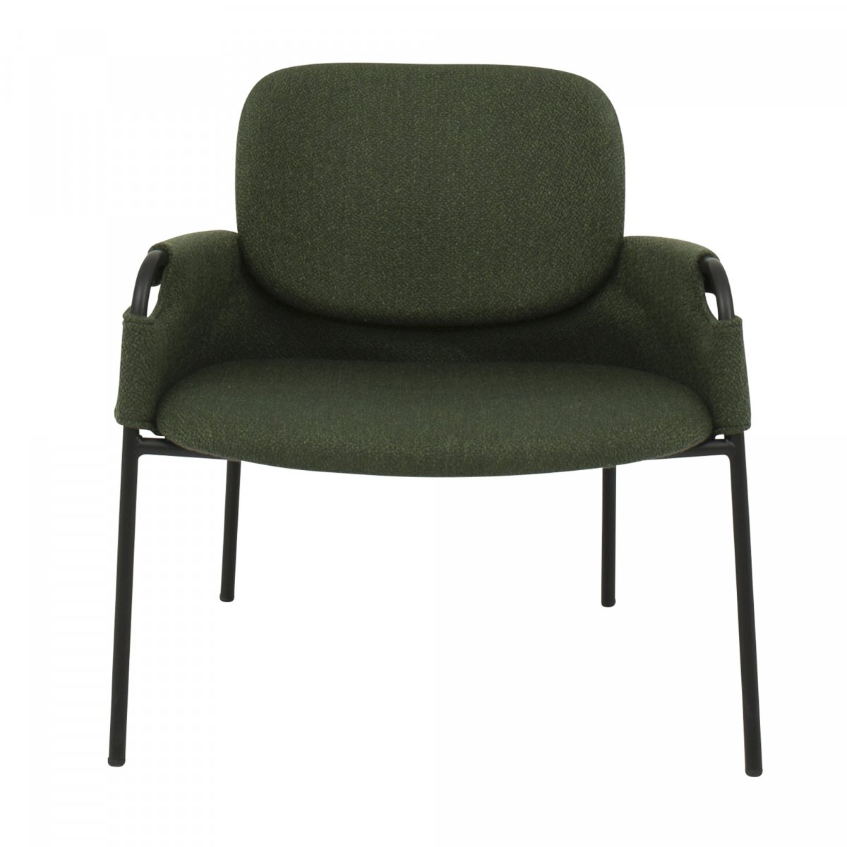 fauteuil lounge moderne en tissu et métal vert kaki