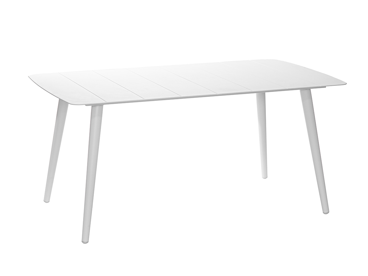 Table rectangulaire esprit bord de mer aluminium blanc