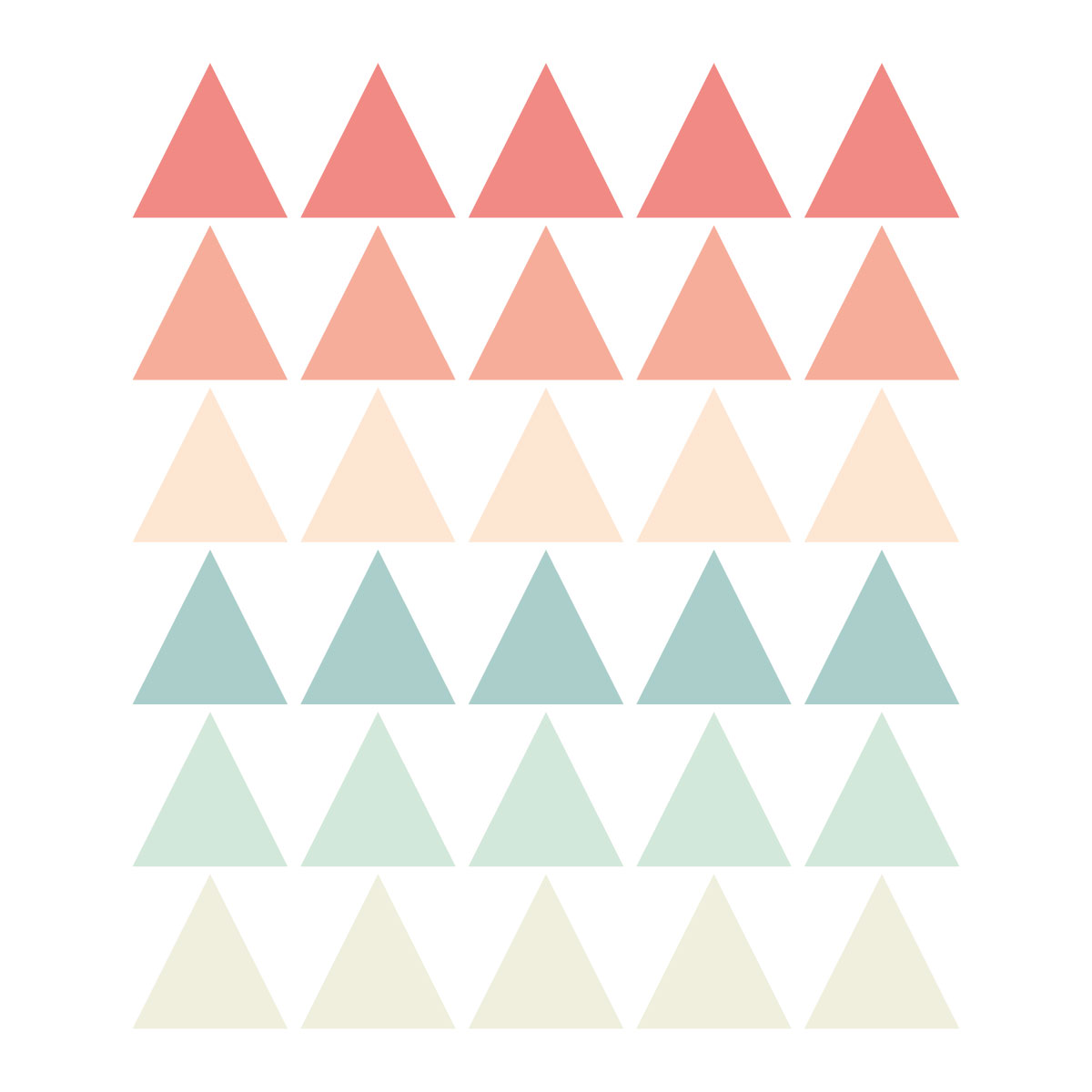 Stickers mureaux en vinyle triangles pêche et vert