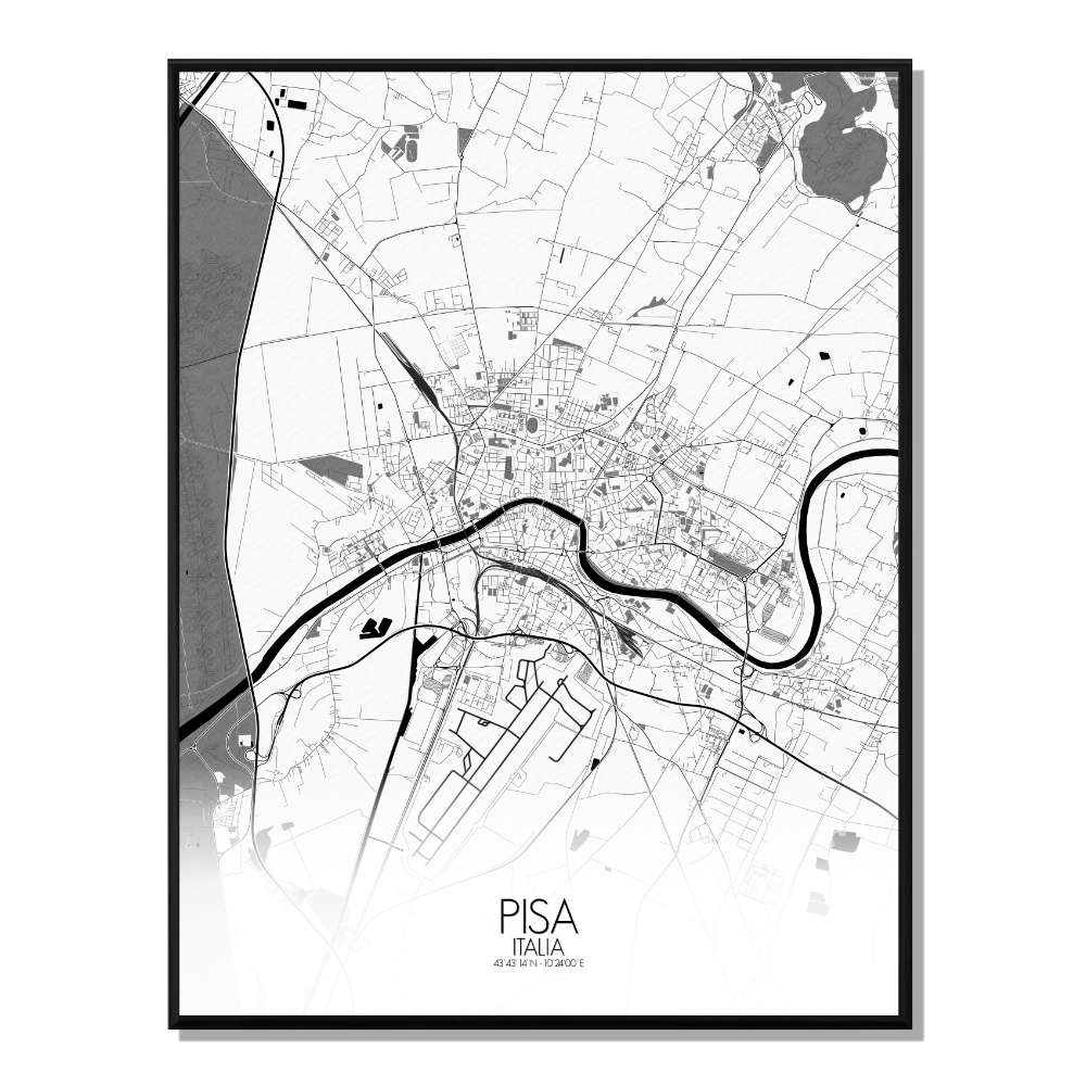 PISE - Carte City Map N&B 40x50cm