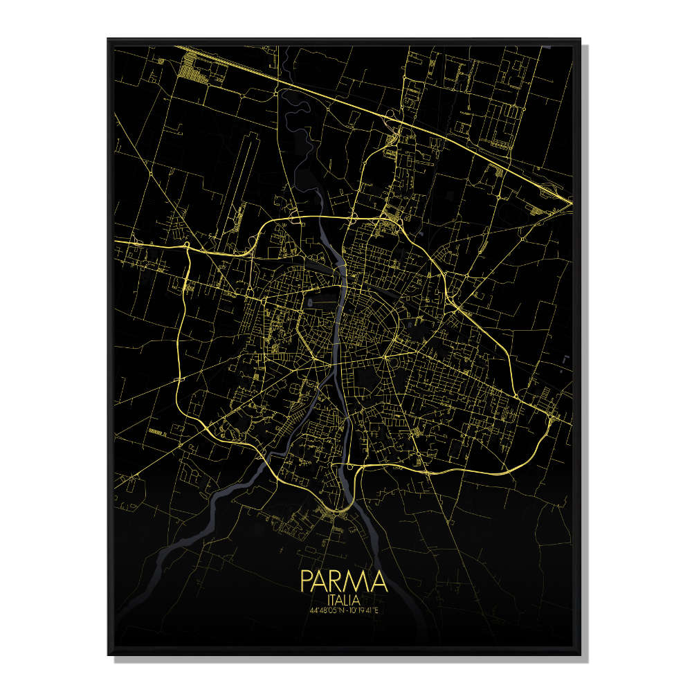 PARME - Carte City Map Nuit 40x50cm