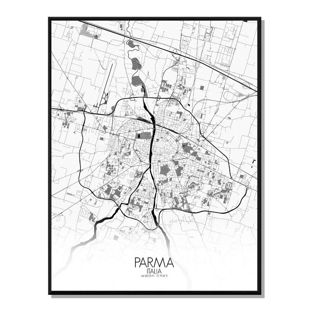 PARME - Carte City Map N&B 40x50cm