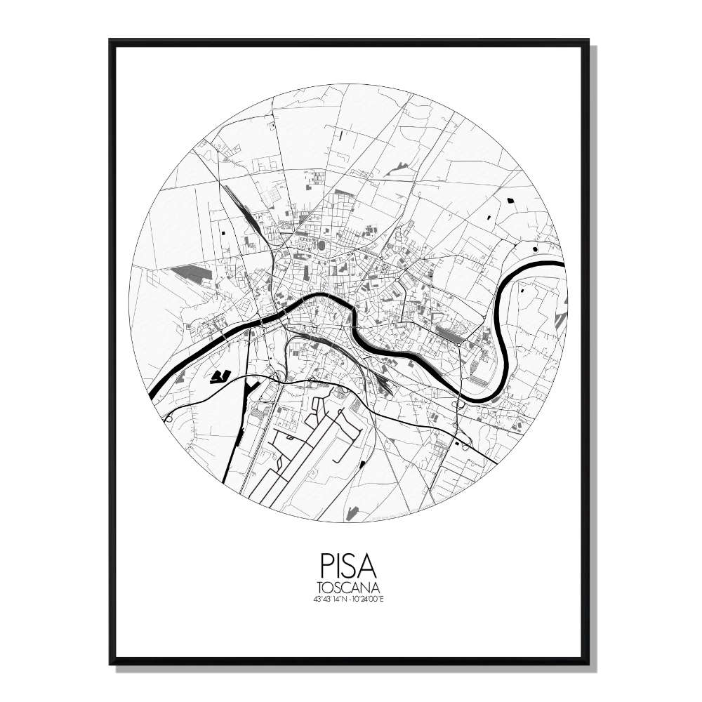 PISE - Carte City Map Rond 40x50cm
